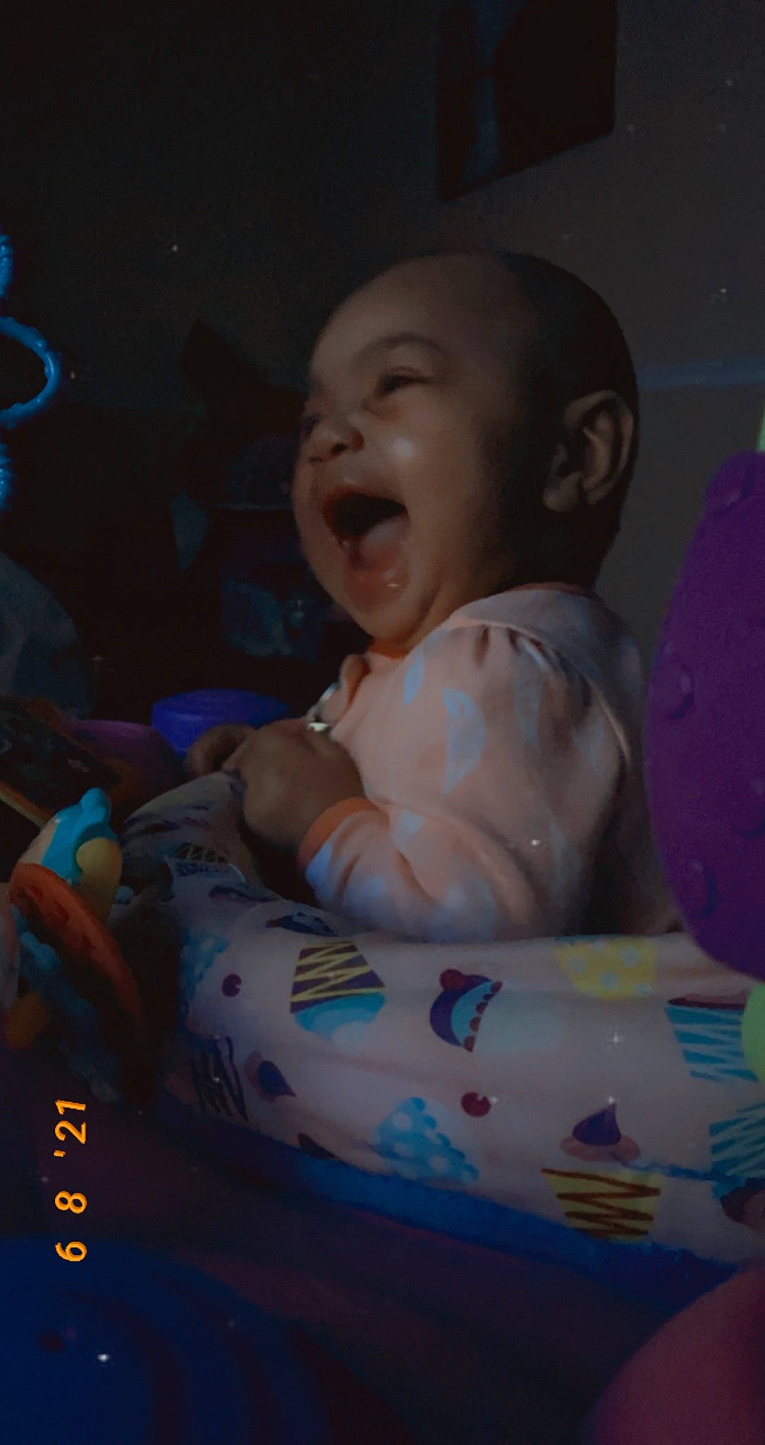 Kataleya joined the competition — help win amazing prizes! baby, baby_products, baby_toddler_clothing, cheek, child, event, face, flash_photography, fun, happy, iris, nose, person, pink, product, purple, room, sitting, skin, smile