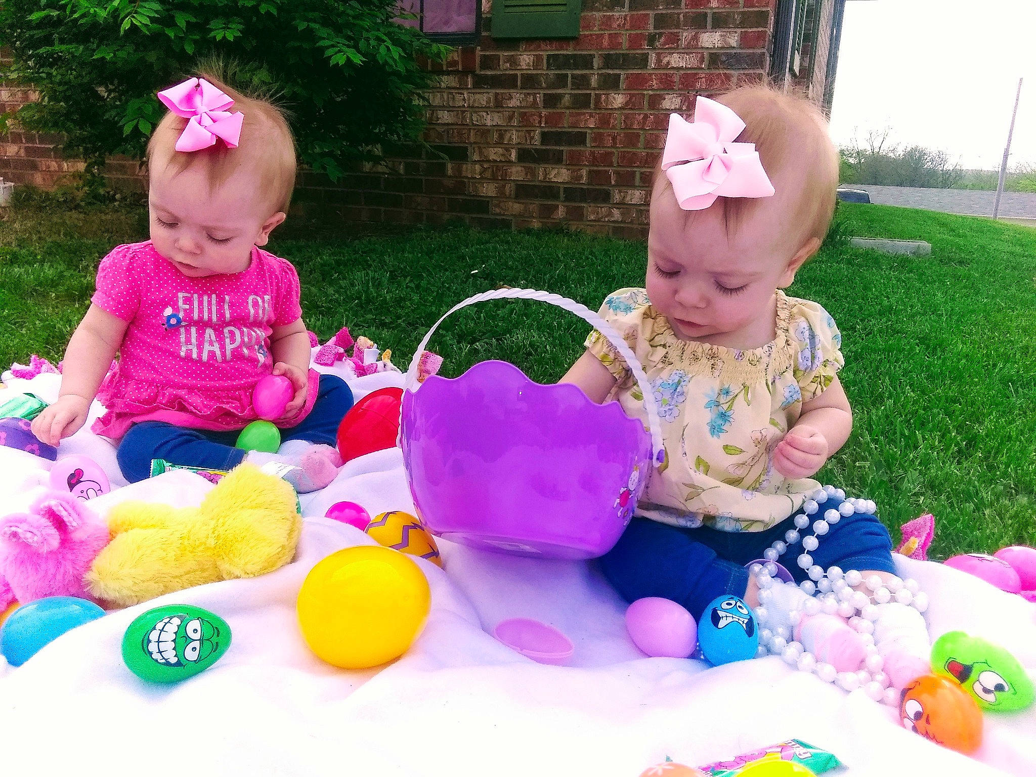 Aspen And Aubrey joined the competition — help win amazing prizes! baby, child, fun, holiday, leisure, party, person, pink, play, recreation, smile, summer, toddler, toy