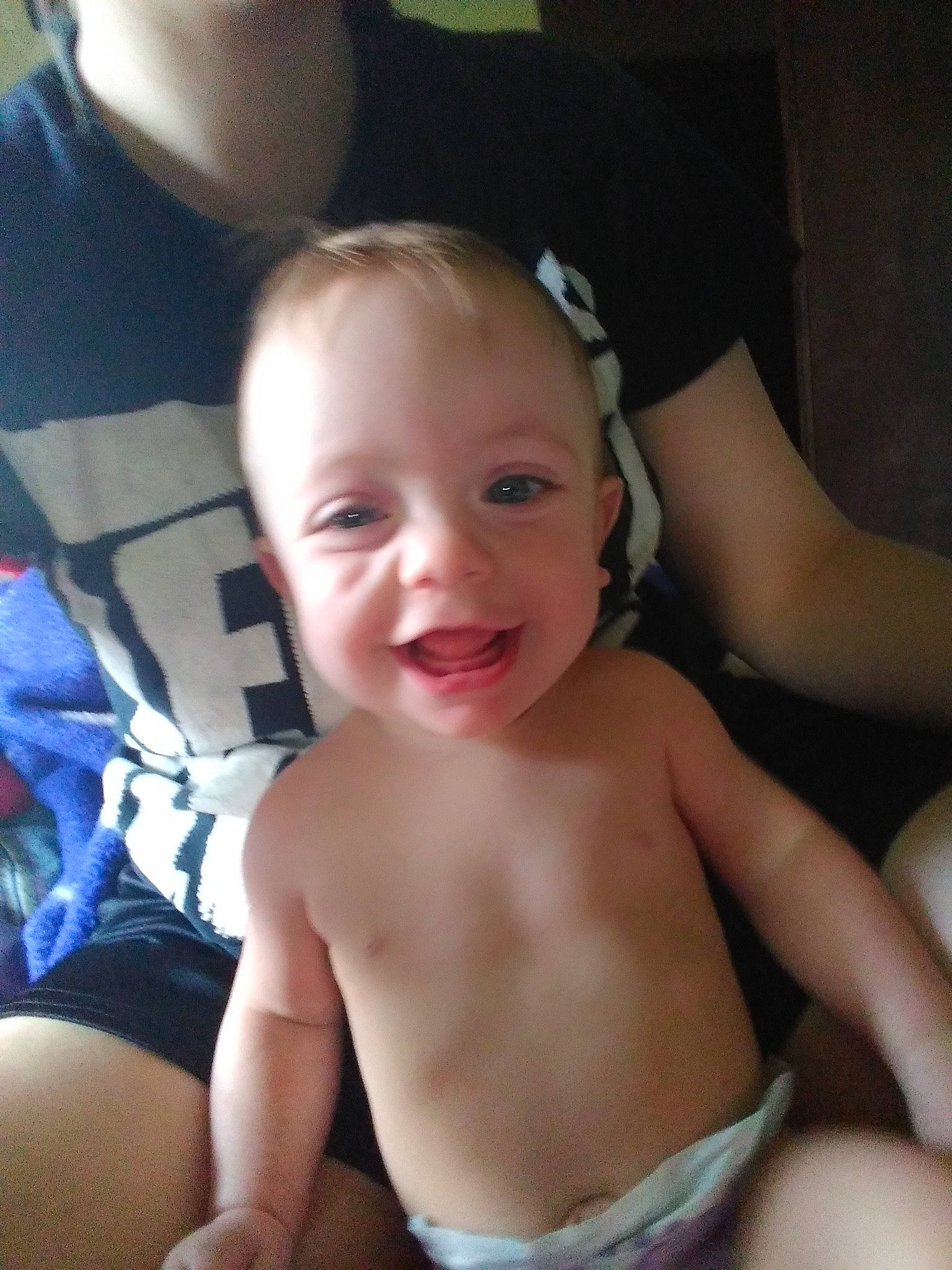 Aspen Marie is registered to the contest to win money with this photo: abdomen, baby, barechested, cheek, chest, child, face, fun, head, mouth, muscle, neck, person, skin, smile, toddler, trunk