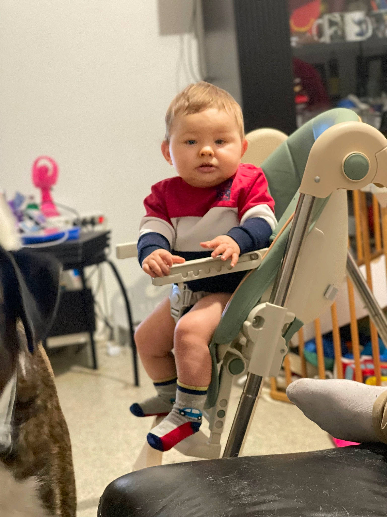 Maylone participe au concours pour gagner de l'argent avec cette photo : baby, baby_products, balance, child, comfort, fun, human_leg, knee, lap, leisure, person, play, recreation, room, shorts, sitting, standing, thigh, toddler, toy