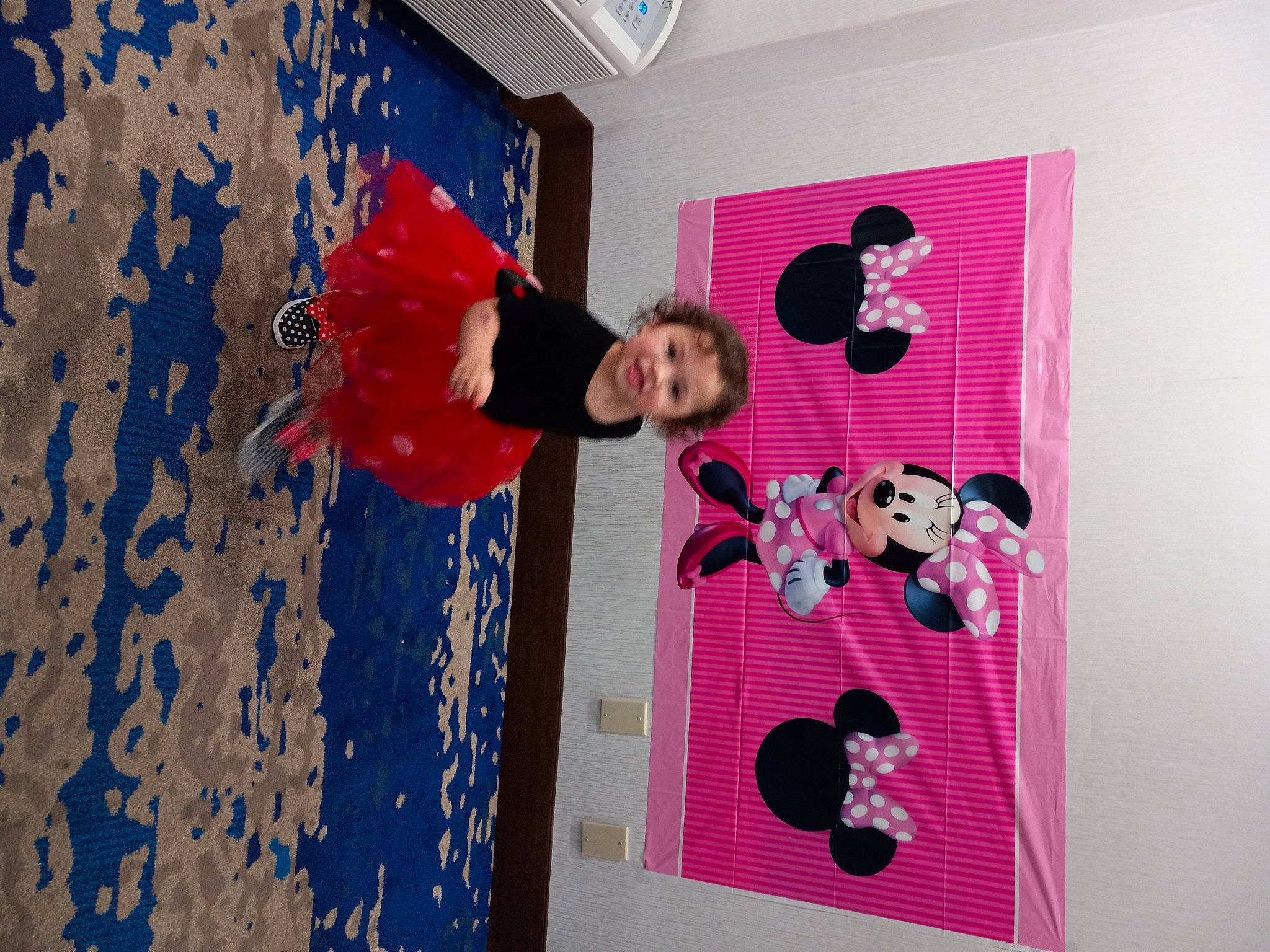 Olivia is registered to the contest to win money with this photo: art, carmine, design, flooring, font, fun, happy, illustration, magenta, material_property, paper, pattern, person, pink, plant, red, textile, toddler, tree, visual_arts