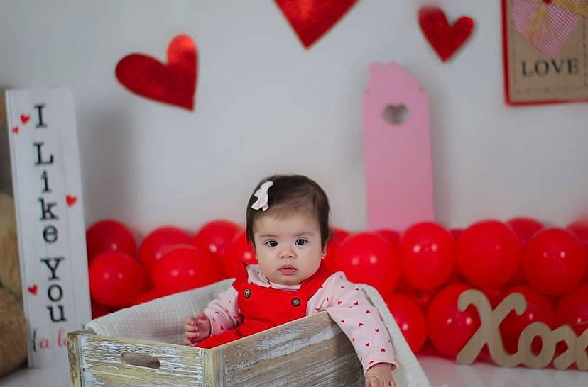 Kianna joined the competition — help win amazing prizes! baby, baby_playing_with_toys, baby_toys, box, child, comfort, event, font, fun, happy, house, paper_product, pattern, person, play, red, room, sitting, toddler, toy