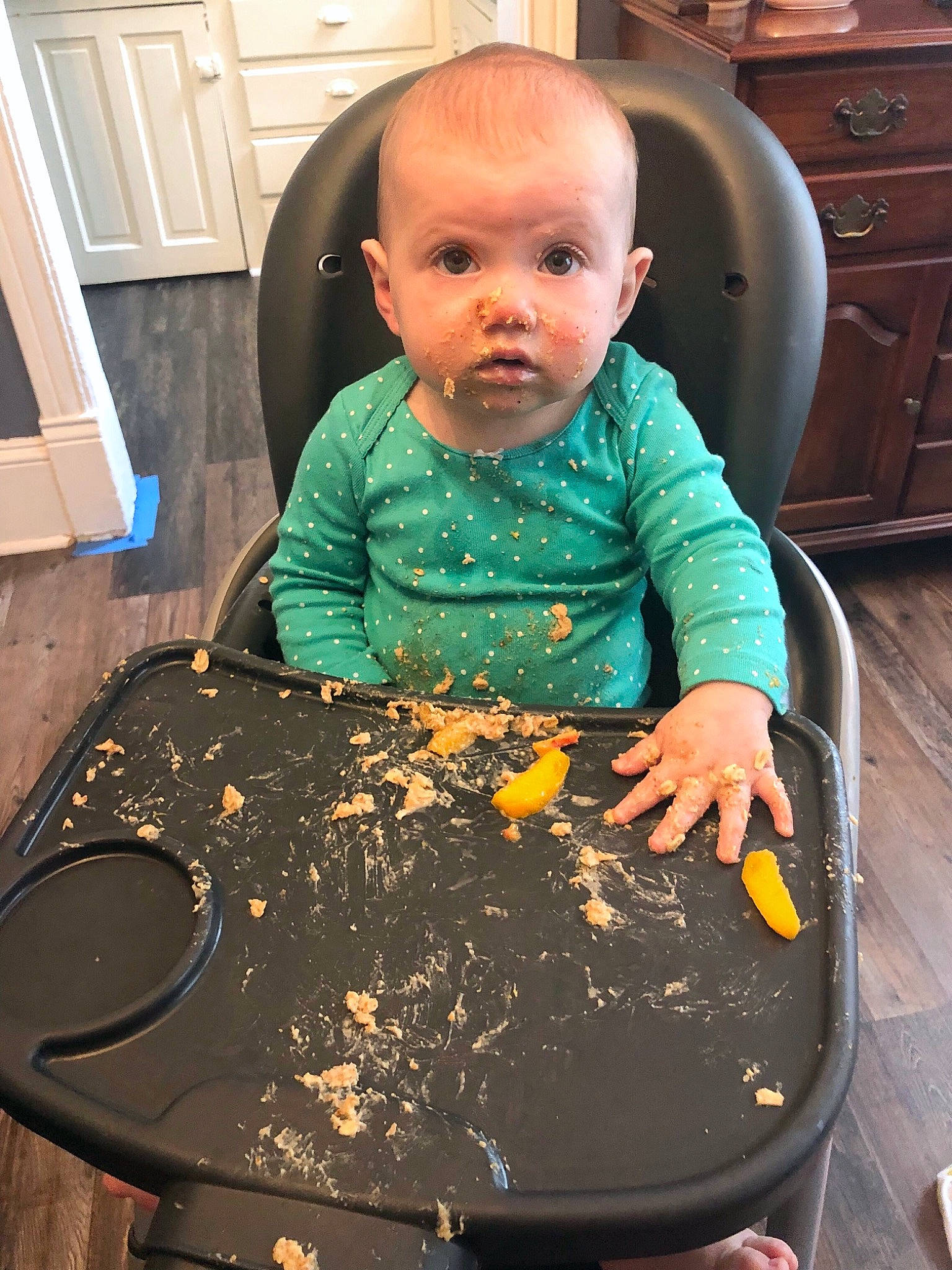 Falyn is registered to the contest to win money with this photo: child, chocolate_cake, person, toddler