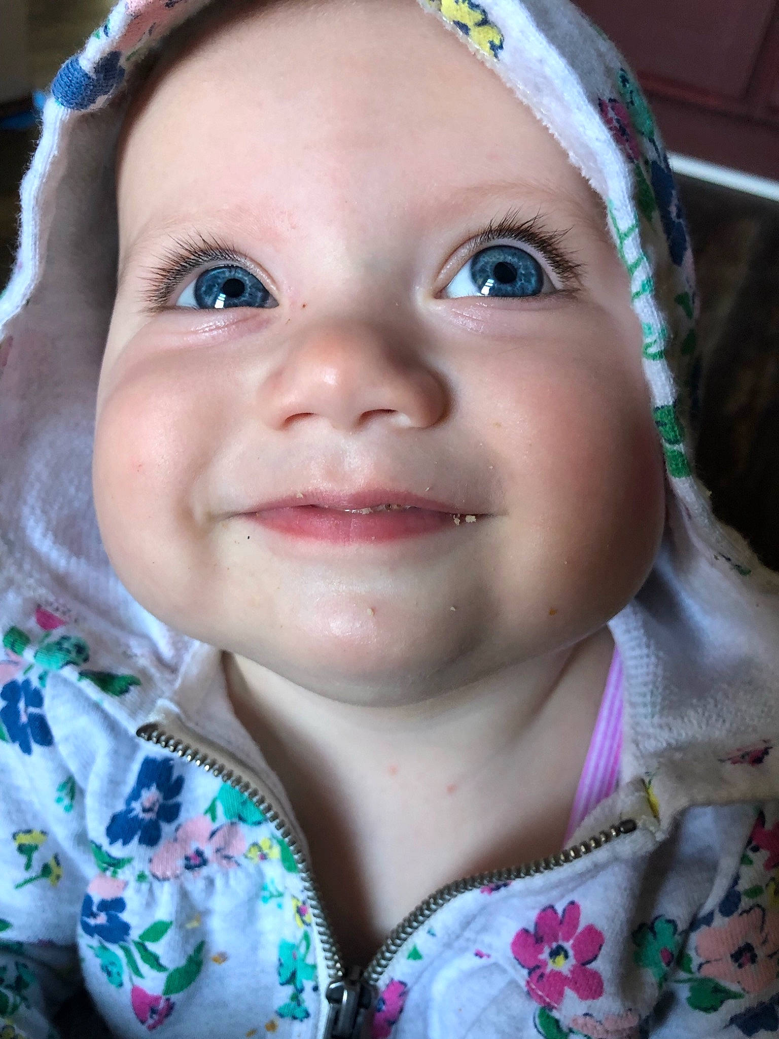 Falyn joined the competition — help win amazing prizes! baby, beauty, cheek, child, chin, close_up, eye, eyebrow, face, facial_expression, forehead, hair_accessory, head, iris, lip, nose, person, pink, skin, smile