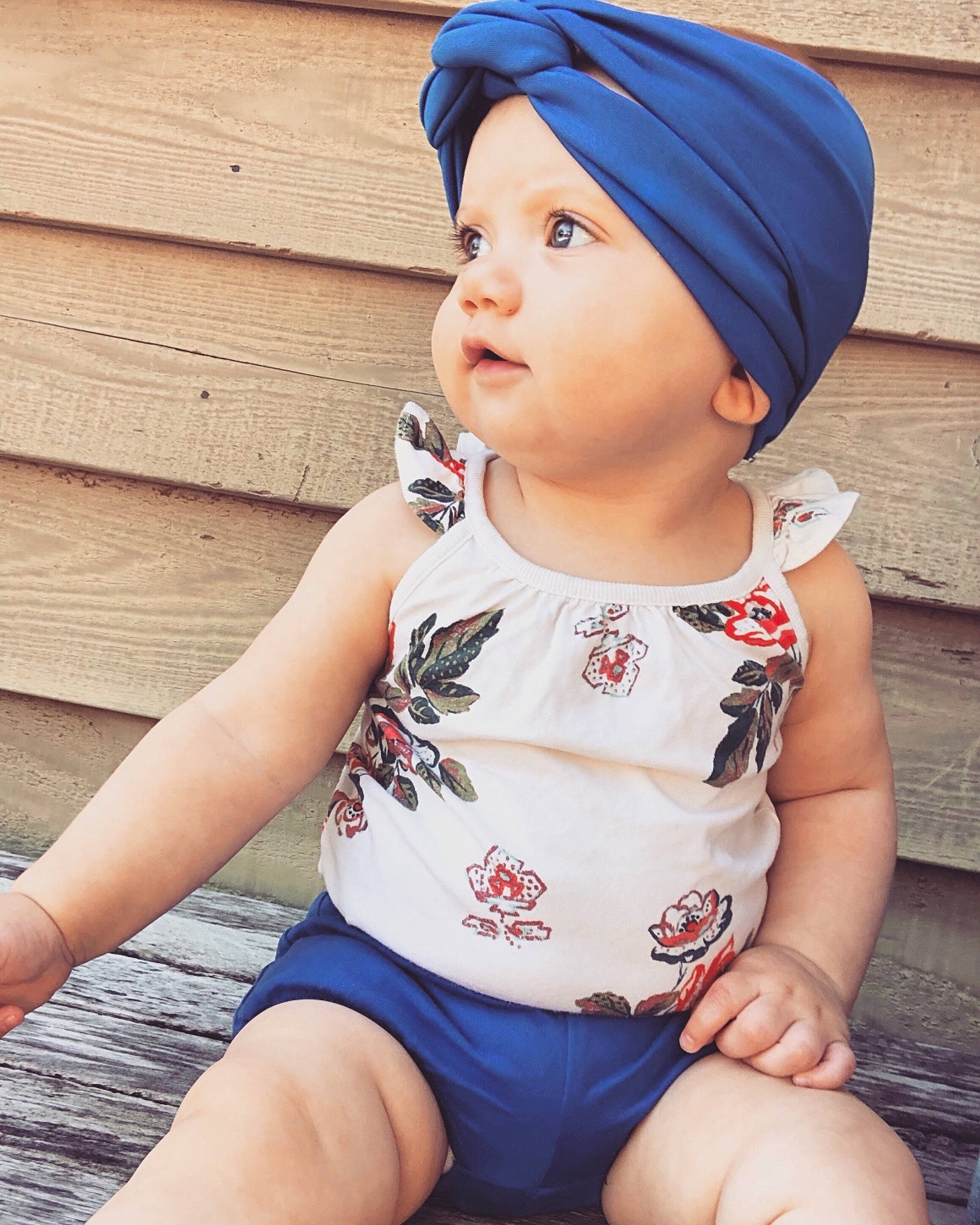 Falyn joined the competition — help win amazing prizes! baby, baby_toddler_clothing, bandana, beanie, bonnet, cap, child, clothing, cool, fashion_accessory, hat, headband, headgear, knit_cap, leg, person, play, sleeve, summer, sun_hat