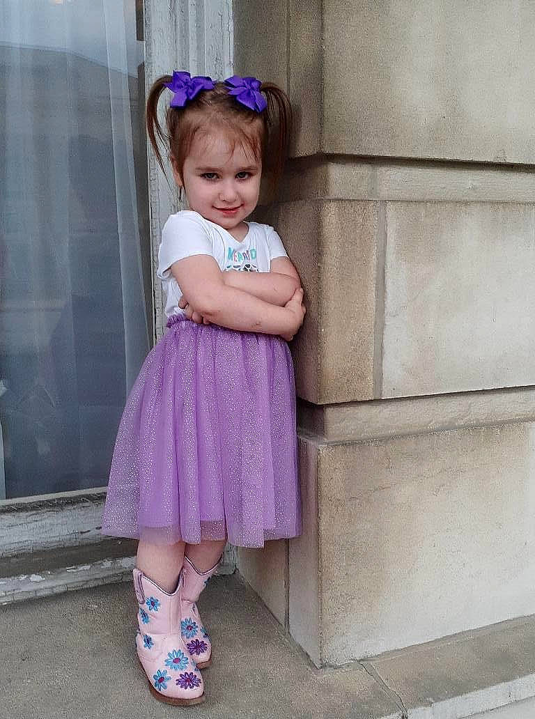 Keira joined the competition — help win amazing prizes! baby_toddler_clothing, beauty, child, child_model, clothing, design, dress, fashion_accessory, footwear, hair_accessory, headgear, joy, lavender, lilac, pattern, person, pink, purple, shoe, skin