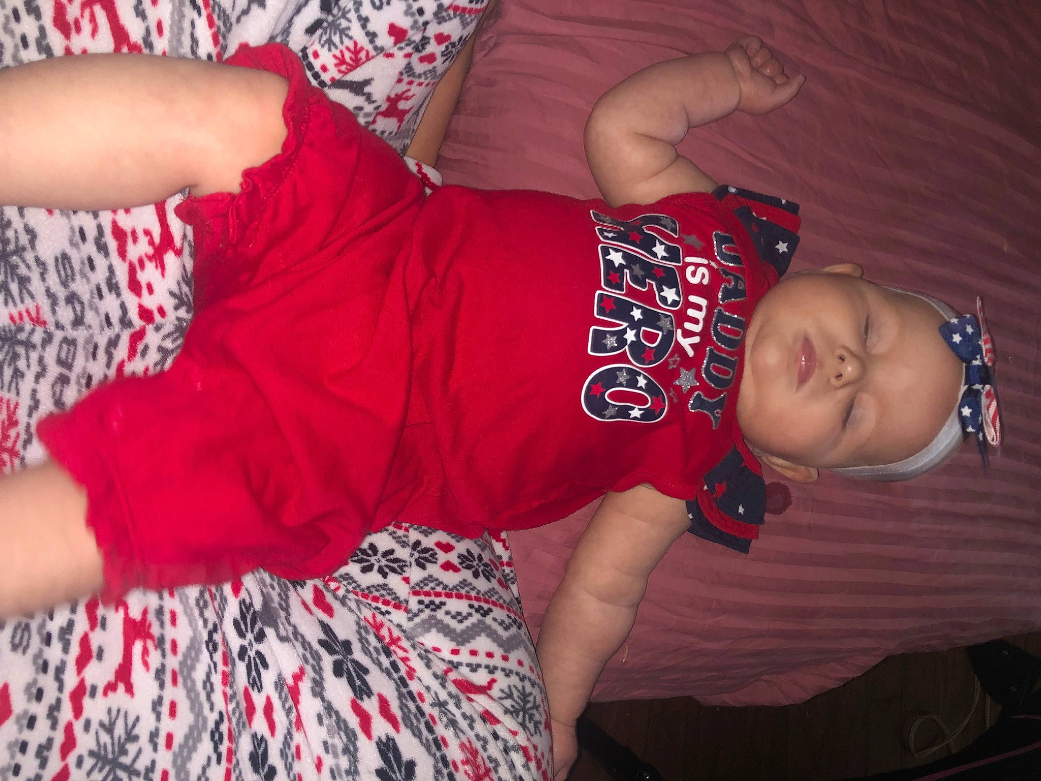 Aspen is registered to the contest to win money with this photo: abdomen, baby, baby_toddler_clothing, child, elbow, finger, human_leg, joint, knee, leg, orange, pattern, person, pink, skin, sleeve, t_shirt, textile, thigh, toddler