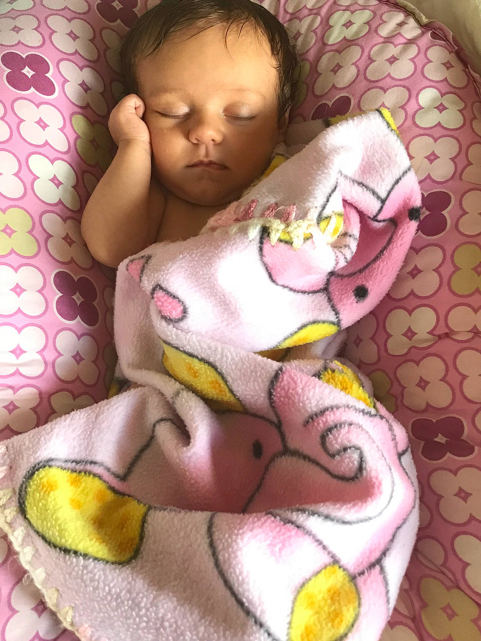 Lucy joined the competition — help win amazing prizes! baby, bedtime, birth, child, nap, person, pink, textile