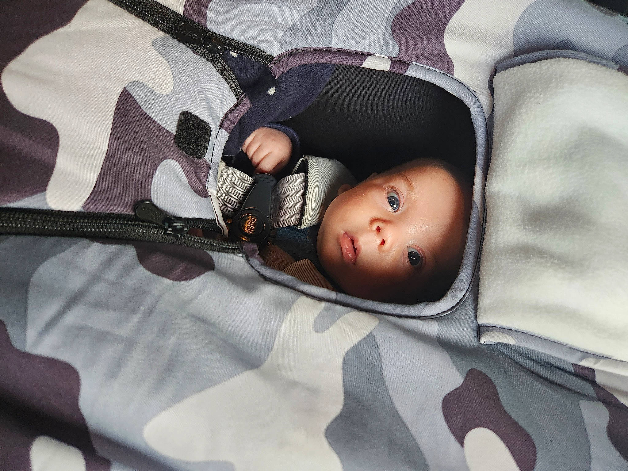 August is registered to the contest to win money with this photo: baby, baby_products, baby_safety, baby_toddler_clothing, child, comfort, fun, human_body, linens, pattern, person, room, toddler, white