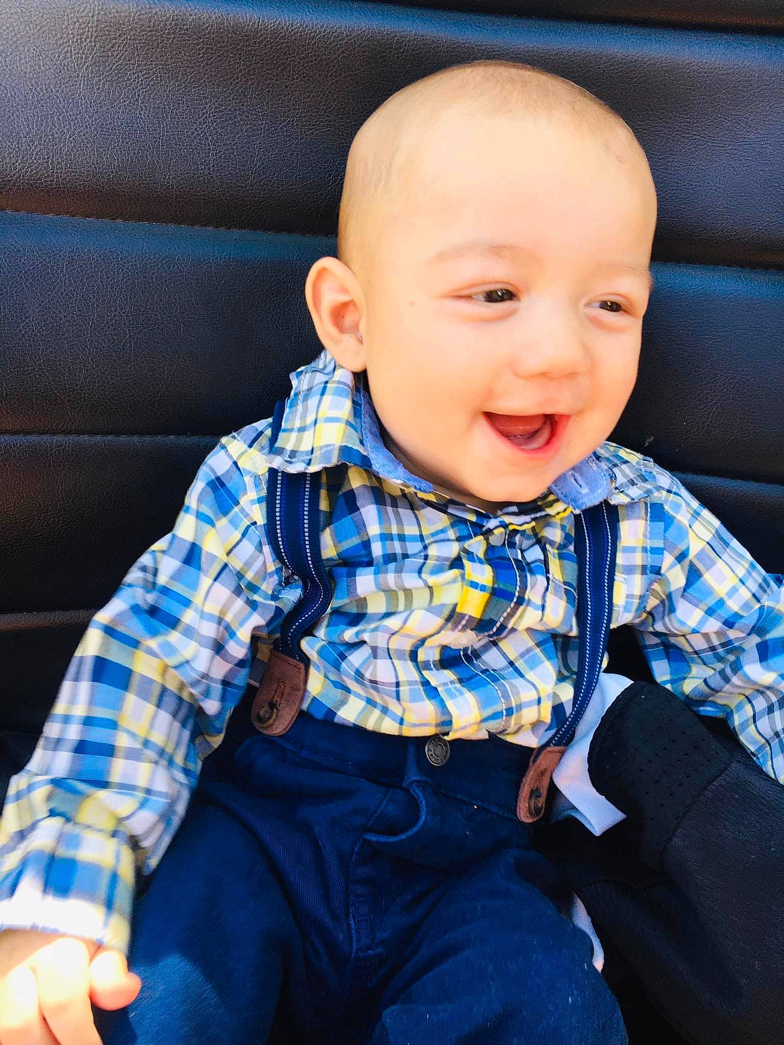 Johnathon is registered to the contest to win money with this photo: azure, baby, baby_toddler_clothing, blue, child, collar, cool, dress_shirt, electric_blue, flash_photography, happy, iris, person, product, skin, sleeve, smile, t_shirt, tartan, textile