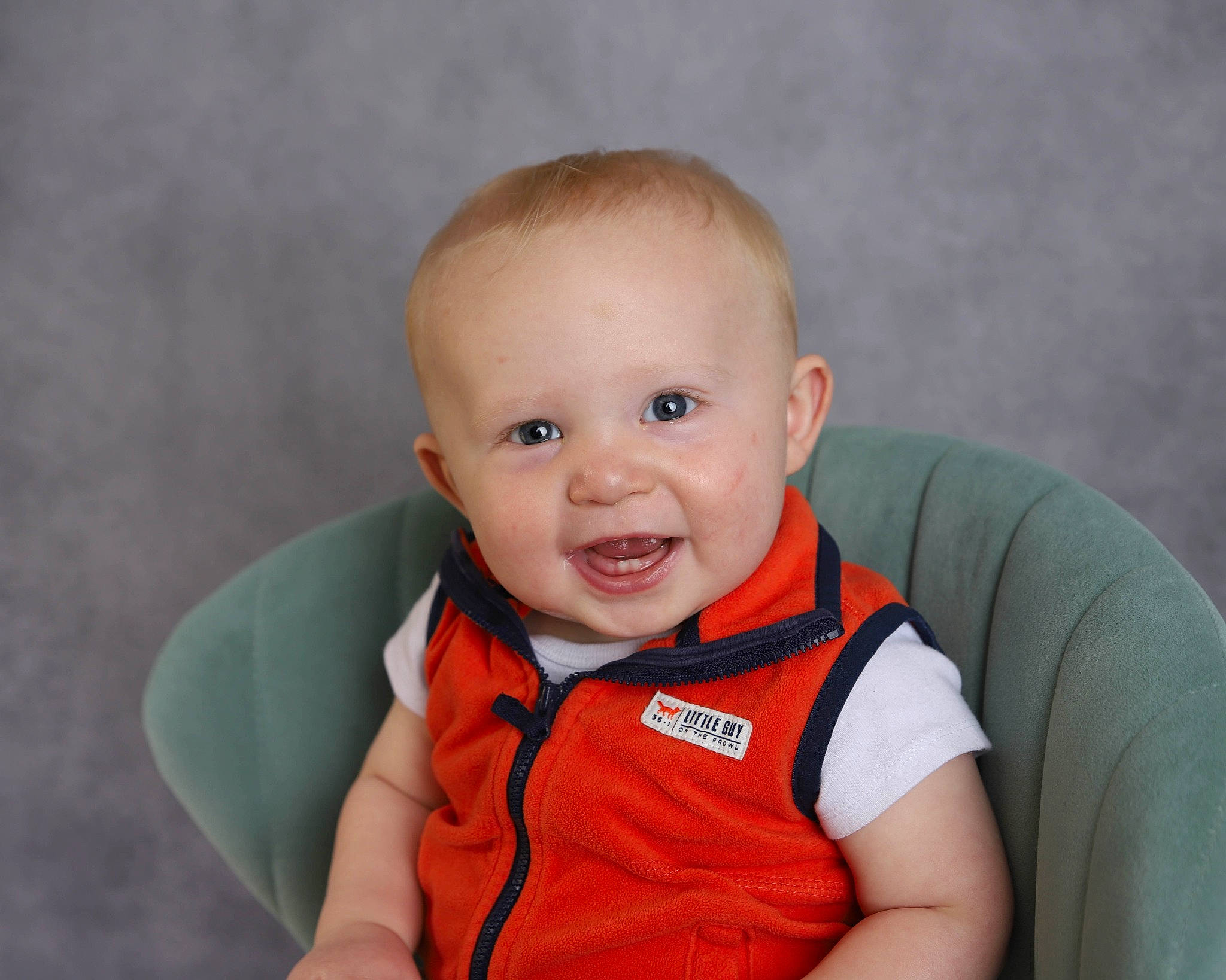 Brixton joined the competition — help win amazing prizes! baby, baby_products, baby_toddler_clothing, cheek, child, collar, comfort, electric_blue, flash_photography, fun, happy, iris, joy, nose, person, portrait_photography, sitting, sleeve, smile, t_shirt