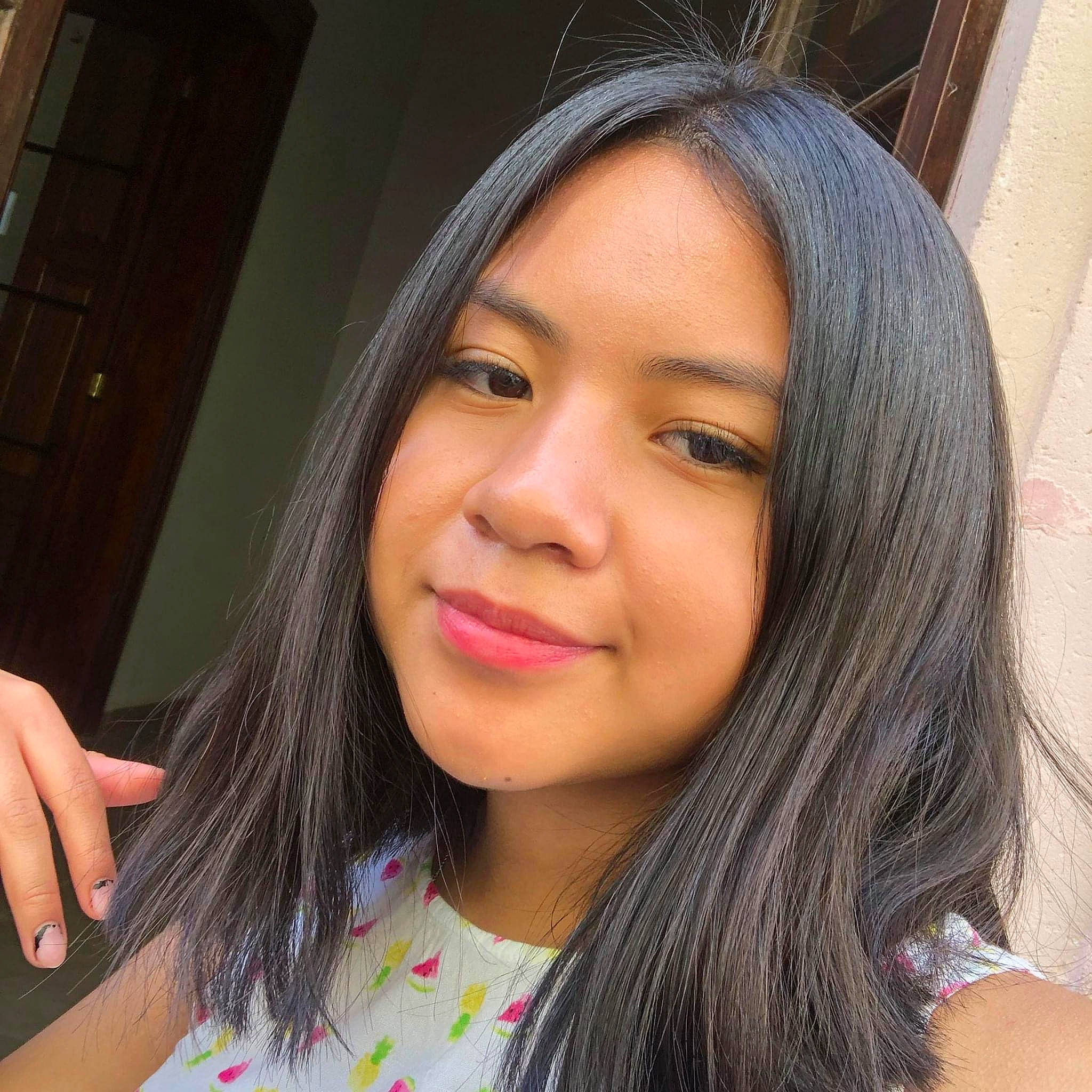 Allison is registered to the contest to win money with this photo: bangs, black_hair, cheek, eyebrow, eyelash, forehead, happy, iris, jaw, joy, layered_hair, lip, long_hair, makeover, mouth, neck, nose, person, skin, smile