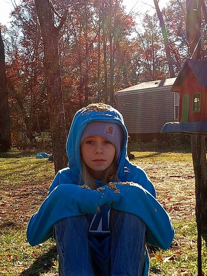 Lilli joined the competition — help win amazing prizes! electric_blue, fun, grass, happy, headwear, hood, jacket, landscape, leisure, outerwear, people_in_nature, person, personal_protective_equipment, plant, recreation, sleeve, sunlight, tints_and_shades, toddler, tree