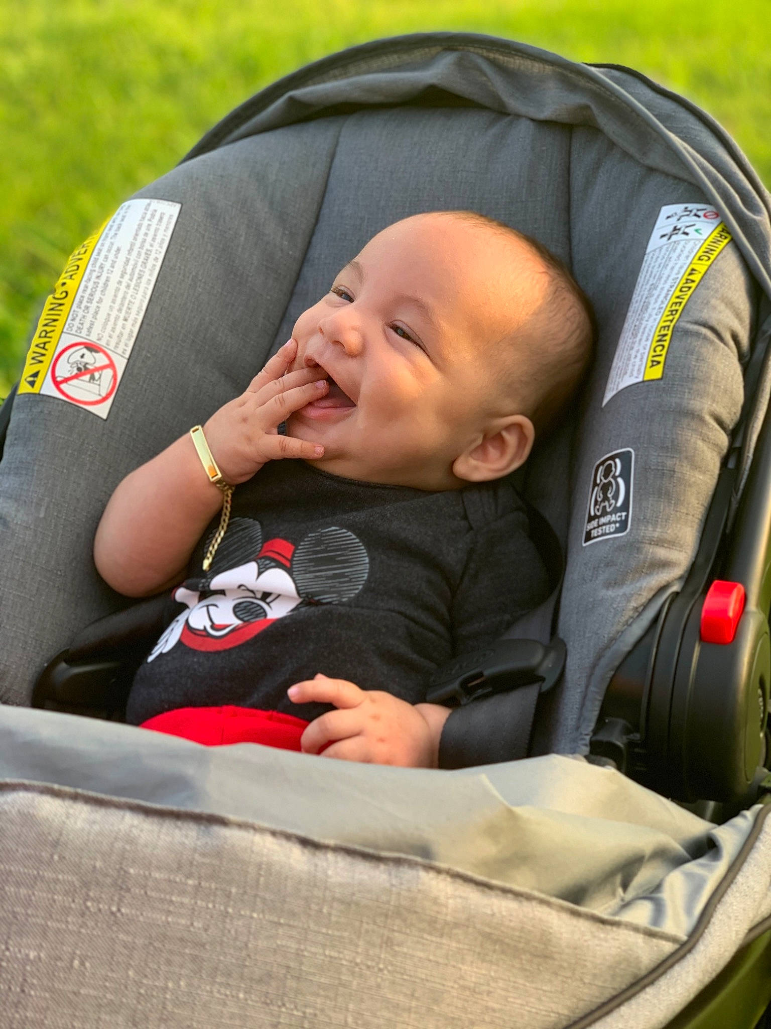 Esteban is registered to the contest to win money with this photo: baby, baby_carriage, baby_in_car_seat, baby_products, car_seat, child, person, product, sleep, toddler