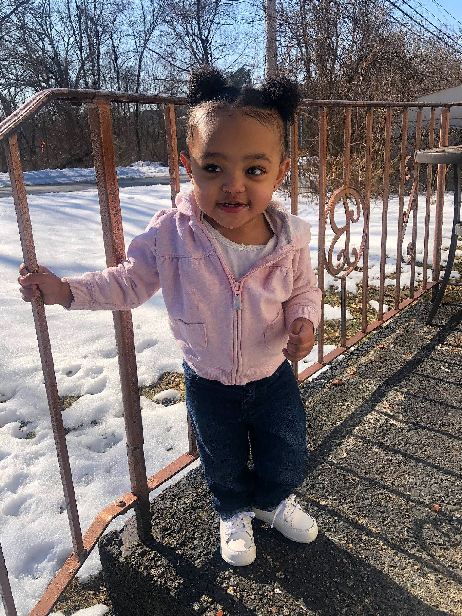 Kaiya is registered to the contest to win money with this photo: child, fun, joy, people, person, plant, play, smile, t_shirt, toddler, tree, vacation, winter