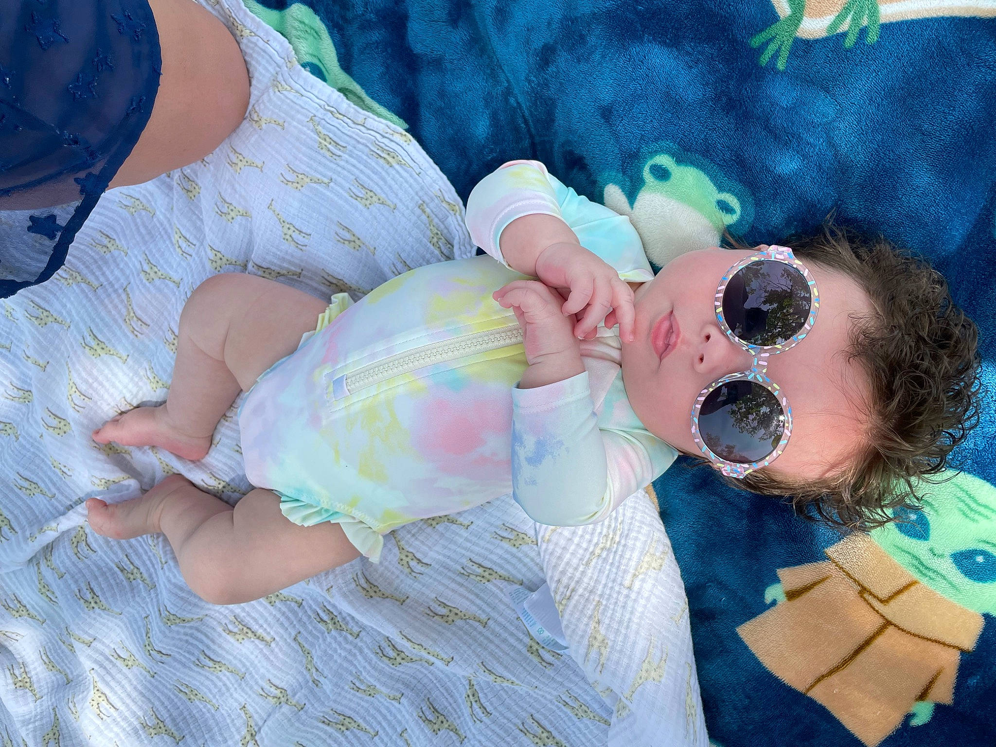 Rylie joined the competition — help win amazing prizes! baby, baby_products, baby_toddler_clothing, child, event, eyewear, finger, goggles, grass, happy, hat, nail, pattern, people, person, personal_protective_equipment, skin, sunglasses, textile, toddler