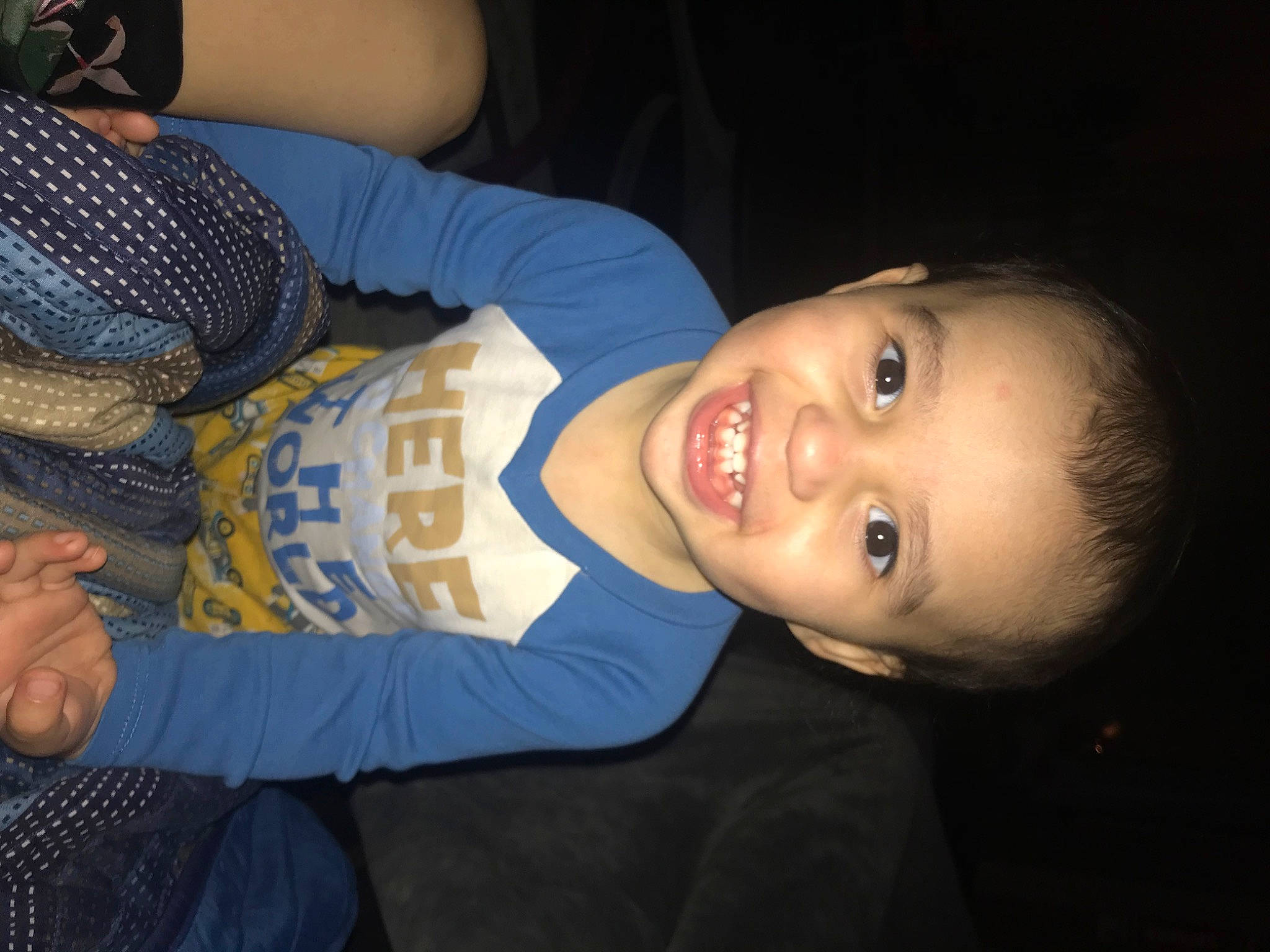 Armani is registered to the contest to win money with this photo: baby_toddler_clothing, cheek, child, comfort, elbow, electric_blue, eye, finger, flash_photography, fun, happy, joy, mouth, nail, nose, person, sleeve, smile, t_shirt, thumb