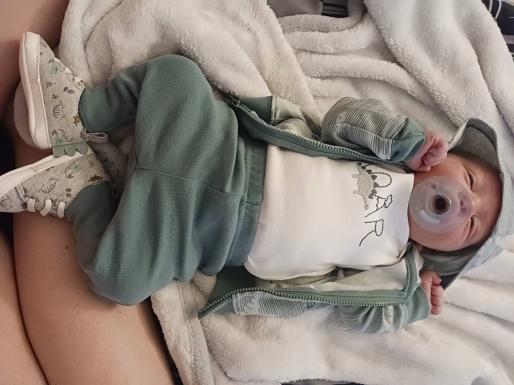 Jericho joined the competition — help win amazing prizes! arm, baby, baby_products, baby_toddler_clothing, cheek, child, comfort, grey, hand, human_body, human_leg, joint, leg, linens, person, product, skin, sleeve, textile, thigh