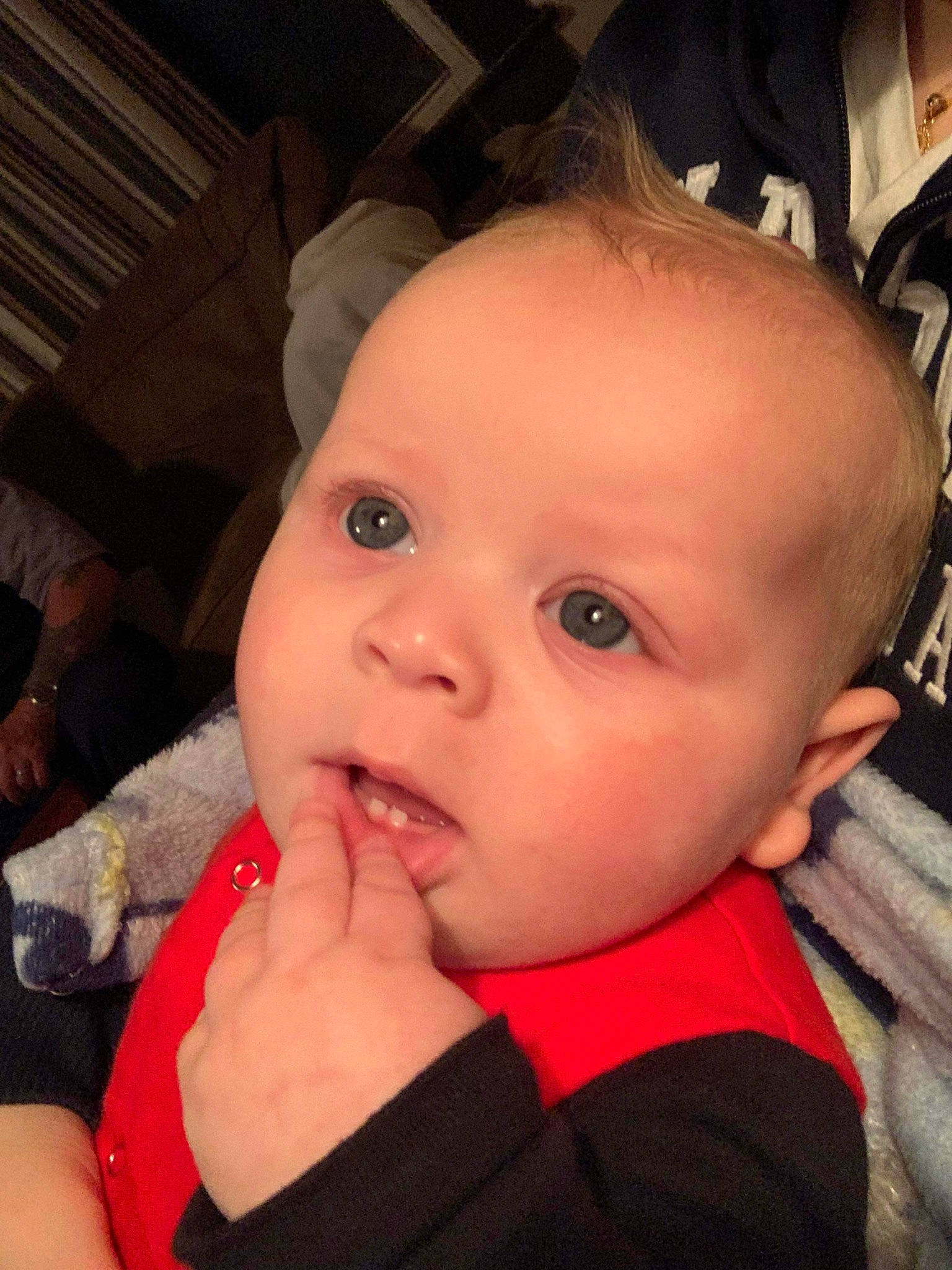 Jericho joined the competition — help win amazing prizes! baby, cheek, chin, cool, ear, eye, eyebrow, eyelash, finger, forehead, gesture, hairstyle, hand, happy, headgear, iris, lip, mouth, nose, person