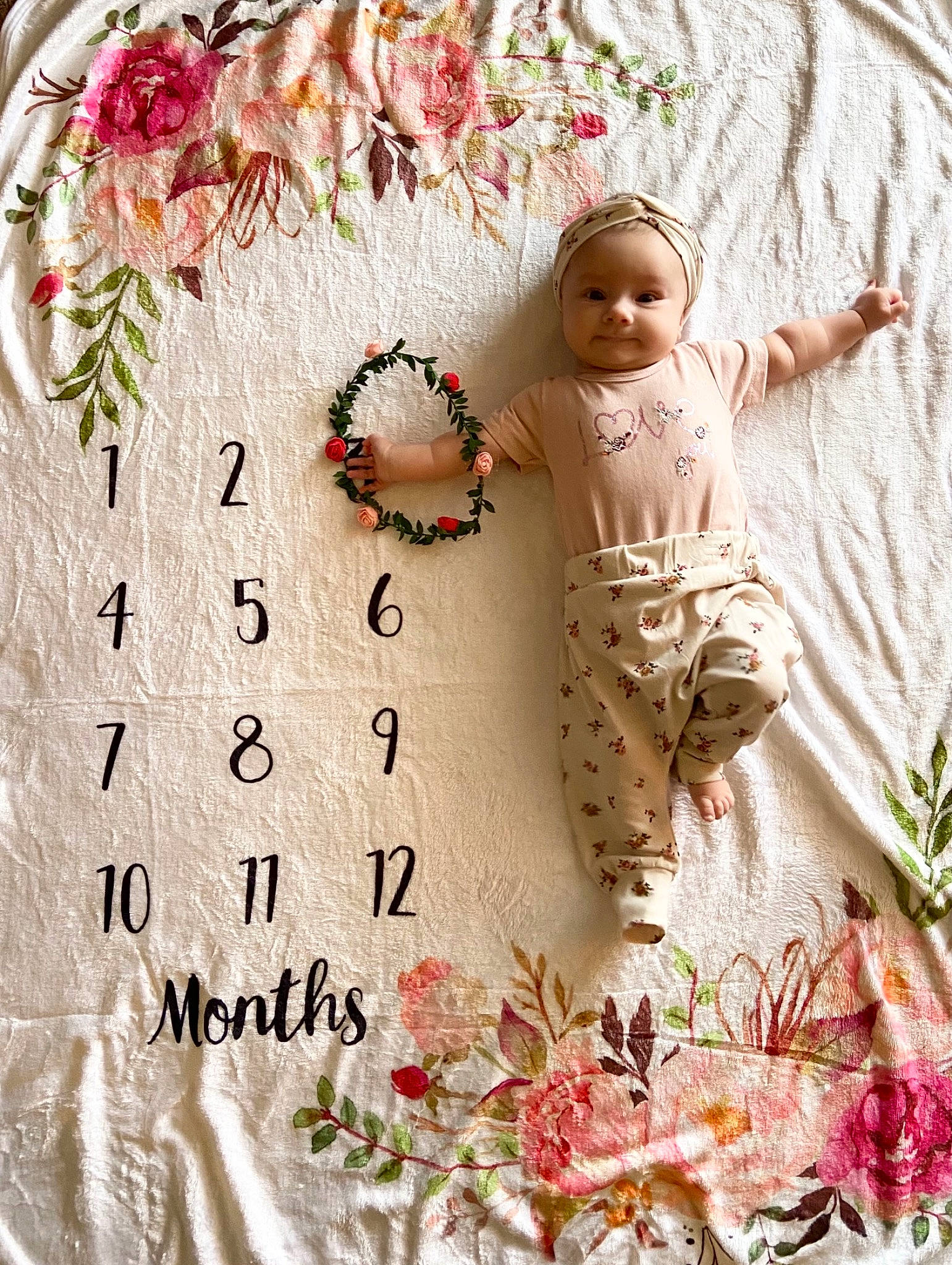 Evalynn joined the competition — help win amazing prizes! baby, beauty, cut_flowers, design, fashion_accessory, floral_design, floristry, flower, flower_arranging, font, happy, leaf, ornament, pattern, peach, person, petal, plant, product, textile