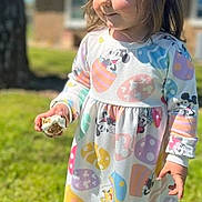 Hazel Grace joined the competition — help win amazing prizes! arm, baby_toddler_clothing, dress, grass, green, hair, hairstyle, happy, head, outerwear, people_in_nature, pink, plant, skin, sleeve, smile, standing, summer, t_shirt, toddler