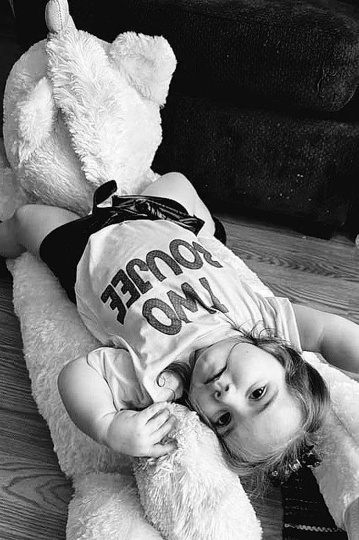 Hazel Grace joined the competition — help win amazing prizes! black, black_and_white, child, comfort, flash_photography, font, fun, fur, gesture, happy, human, monochrome, monochrome_photography, person, portrait_photography, sitting, stock_photography, style, tree, vintage_clothing