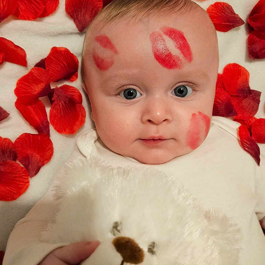Louciann a rejoint le concours — aidez-le/la à gagner de superbes lots ! anemone, anther, baby, bodypart, clothing, daisy, face, finger, flower, hand, head, leaf, newborn, person, petal, photography, plant, portrait, pottedplant, quilt