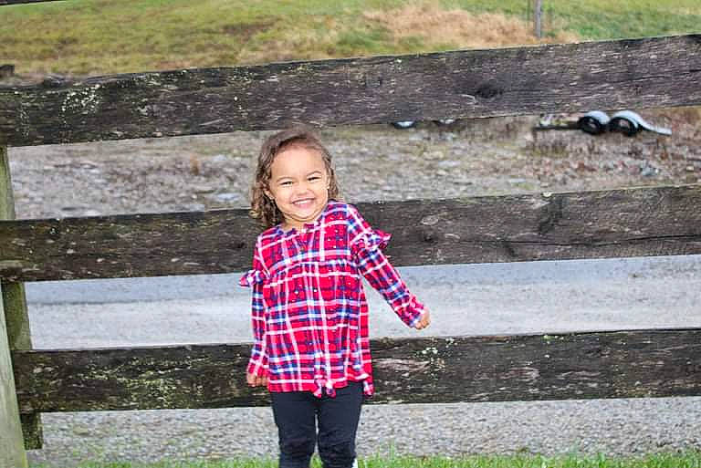 Serenity is registered to the contest to win money with this photo: eye, grass, happy, joy, leaf, leisure, mammal, people, people_in_nature, person, photograph, plaid, plant, smile, street_fashion, summer, tartan, toddler, tree, vertebrate