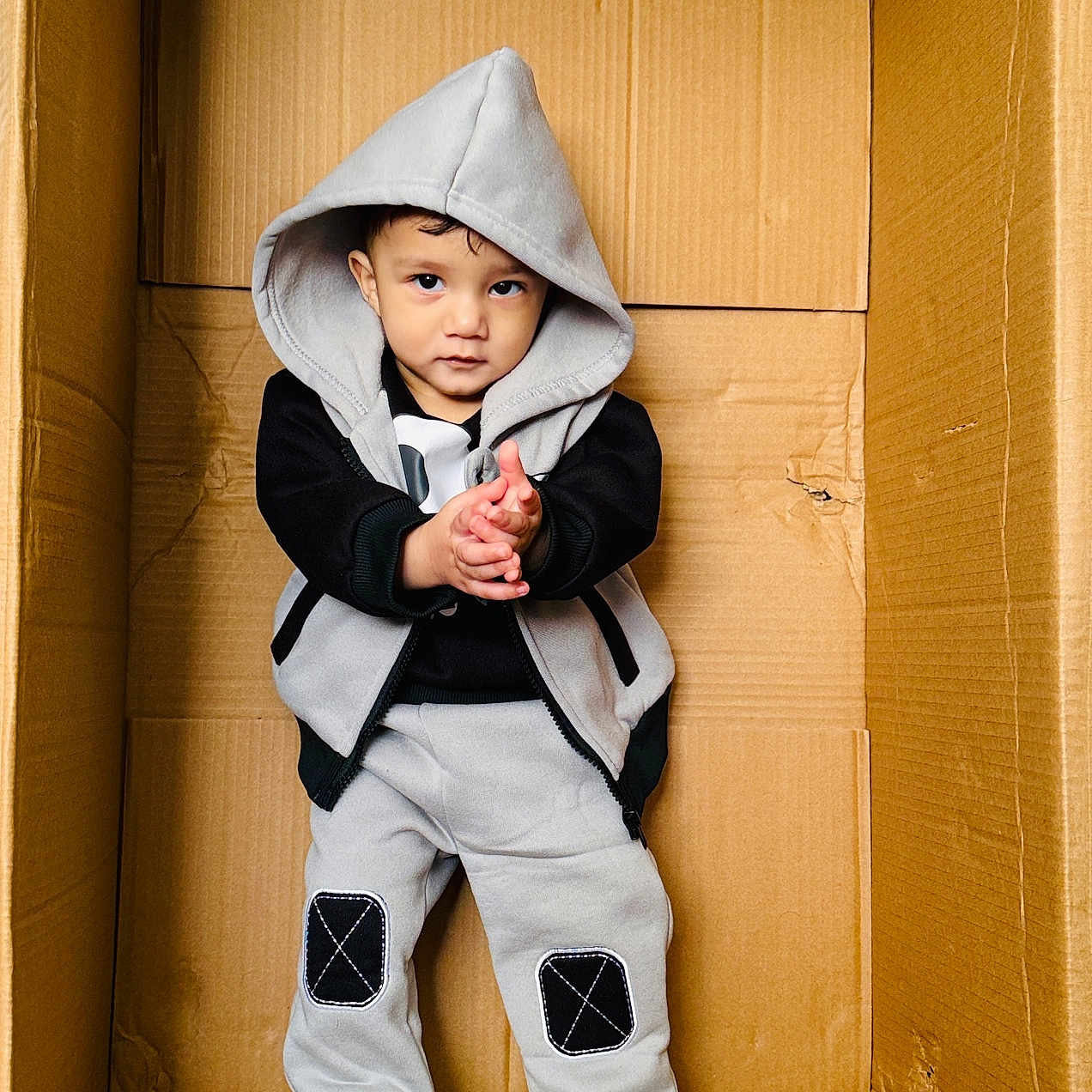 Jaskirat joined the competition — help win amazing prizes! baby, bodypart, box, clothing, face, finger, hand, hardwood, hat, head, hood, hoodie, knitwear, pants, person, photography, portrait, sweater, sweatshirt, wood