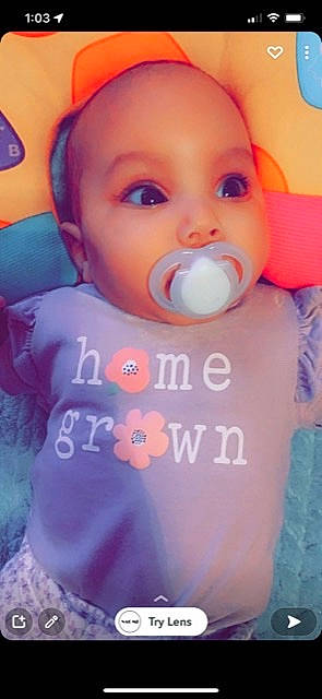 Evelynn joined the competition — help win amazing prizes! baby, baby_toddler_clothing, cheek, child, chin, eyelash, facial_expression, gesture, happy, lip, mouth, nose, person, pink, plastic, skin, sleeve, textile, toddler, toy