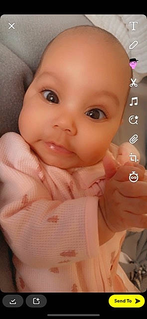 Evelynn is registered to the contest to win money with this photo: baby, cheek, chin, ear, eye, eyebrow, eyelash, facial_expression, finger, forehead, gesture, human, iris, lip, mouth, muscle, neck, nose, organ, person