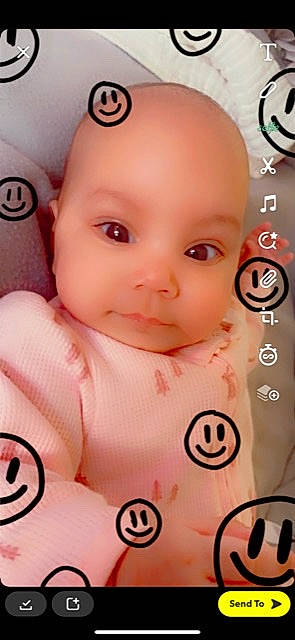 Evelynn joined the competition — help win amazing prizes! baby, baby_toddler_clothing, cheek, chin, eyebrow, eyelash, finger, forehead, hairstyle, happy, head, iris, lip, mouth, neck, nose, person, pink, product, skin