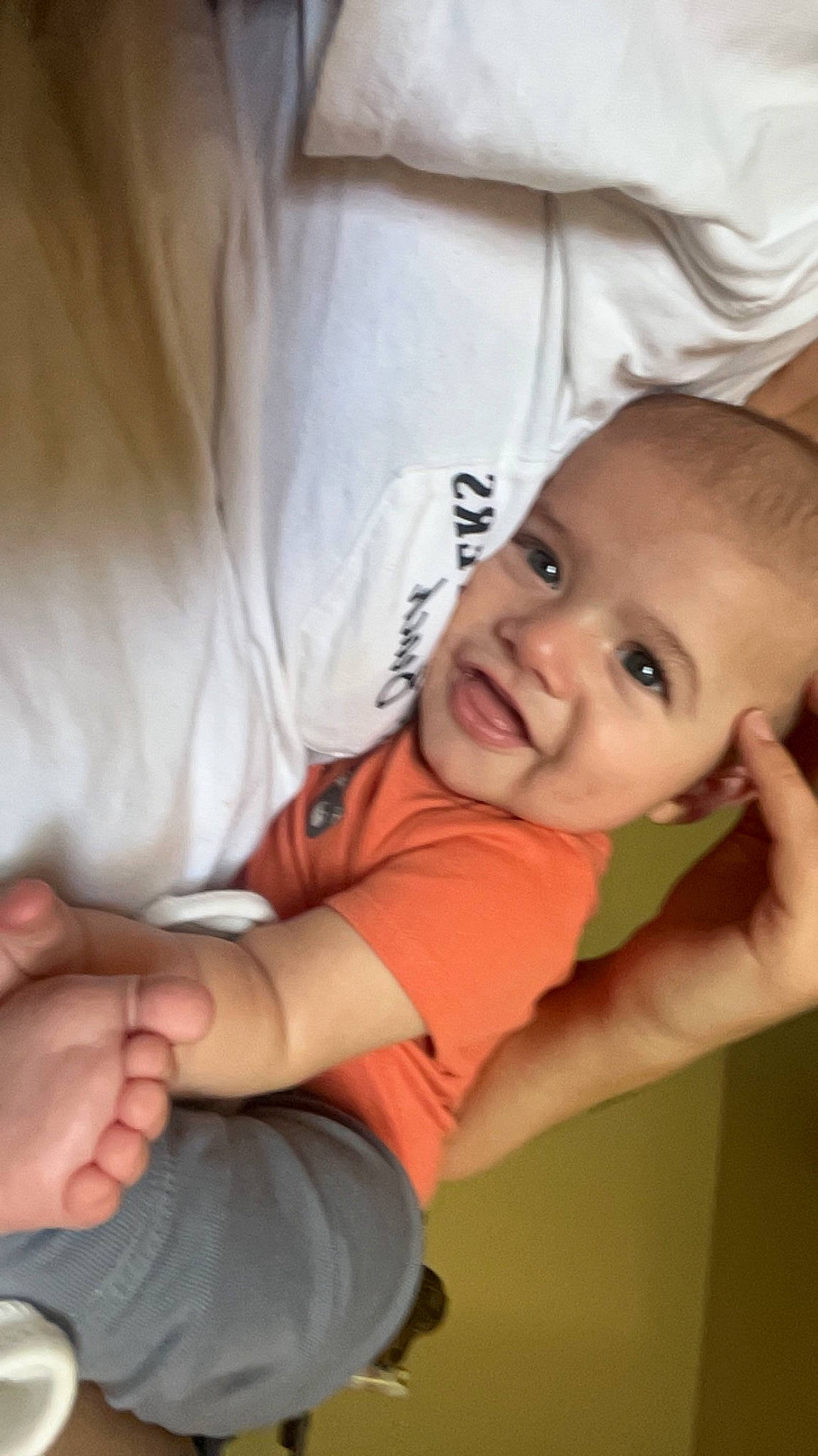 Cohen joined the competition — help win amazing prizes! arm, baby, cheek, chin, comfort, eye, facial_expression, finger, gesture, hand, happy, lip, mammal, mouth, muscle, nose, person, product, skin, sleeve