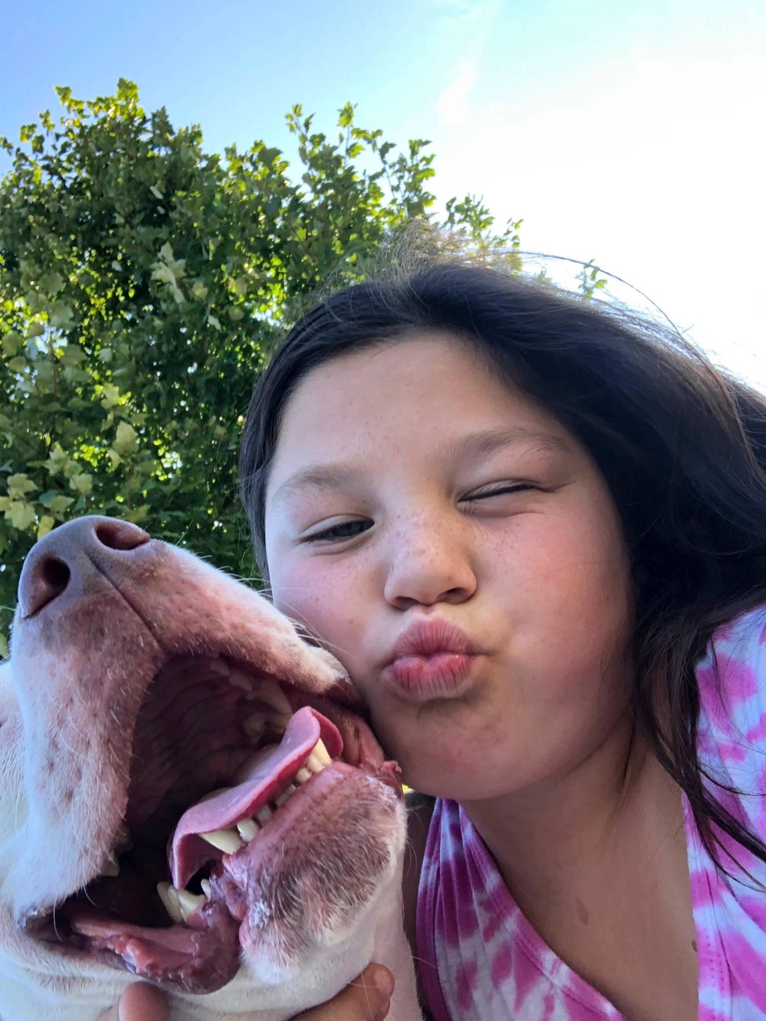 Lucy is registered to the contest to win money with this photo: child, fawn, happy, mouth, nose, smile, snout, vacation
