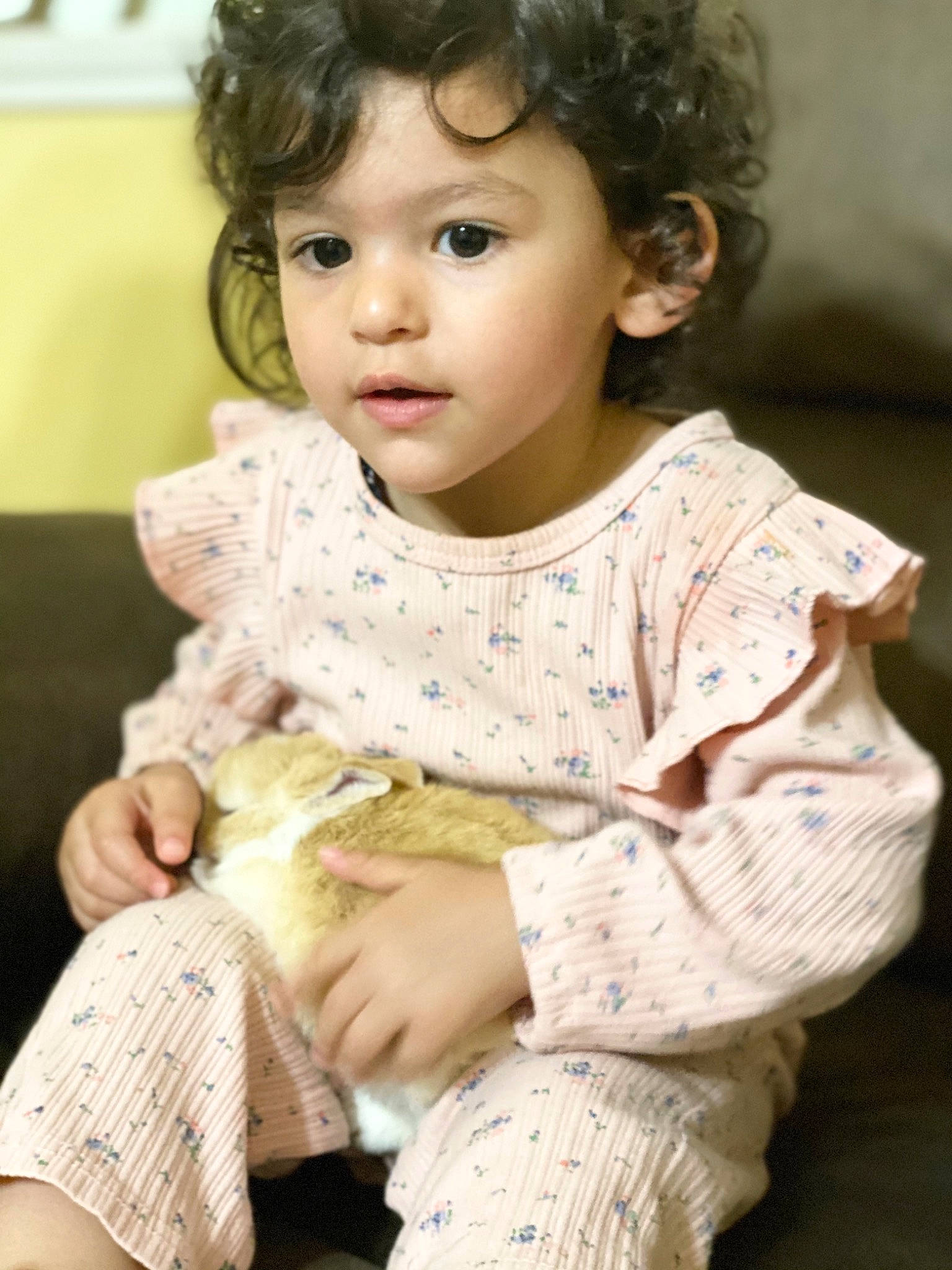 Yasmine joined the competition — help win amazing prizes! baby, baby_toddler_clothing, beauty, cheek, child, eye, flash_photography, gesture, hair, happy, head, iris, lip, nose, organ, pattern, person, sitting, skin, sleeve