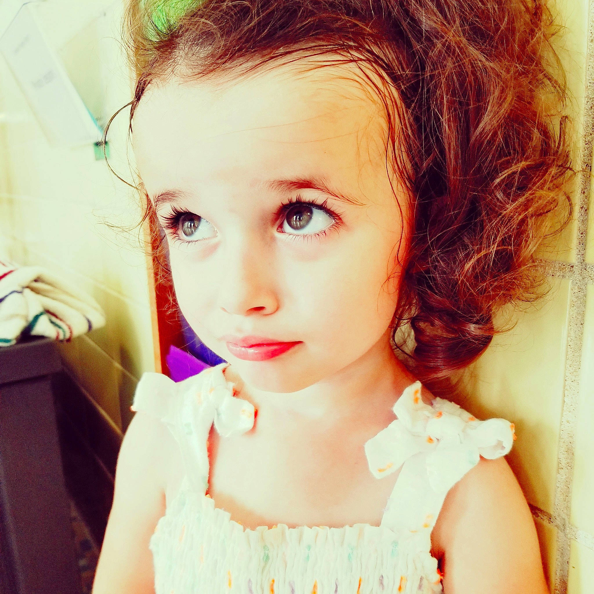 Lusabella is registered to the contest to win money with this photo: cheek, cool, dress, ear, eye, eyebrow, eyelash, flash_photography, hair, happy, head, iris, jaw, lip, mouth, neck, nose, organ, person, shoulder