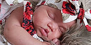 Jaliyah joined the competition — help win amazing prizes! adorable, baby, child, closeup, cozy, cuteness, fabric, face, floral_pattern, hand, headband, infant, newborn, peaceful, portrait, relaxation, resting, skin, sleeping, soft_texture