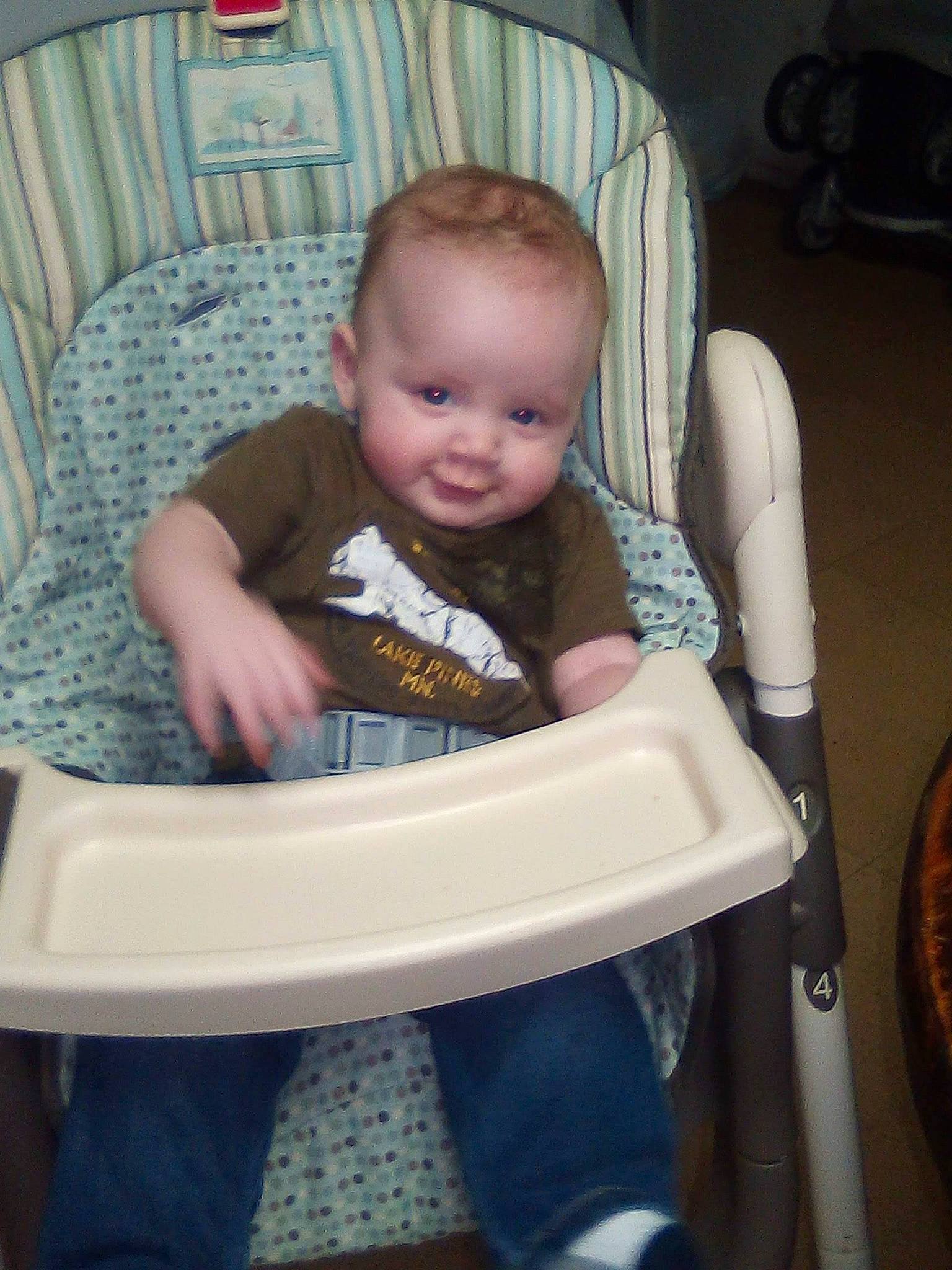 Ryan joined the competition — help win amazing prizes! baby, baby_products, baby_safety, baby_toddler_clothing, chair, cheek, child, comfort, face, finger, fun, iris, lap, person, product, room, sitting, smile, t_shirt, toddler