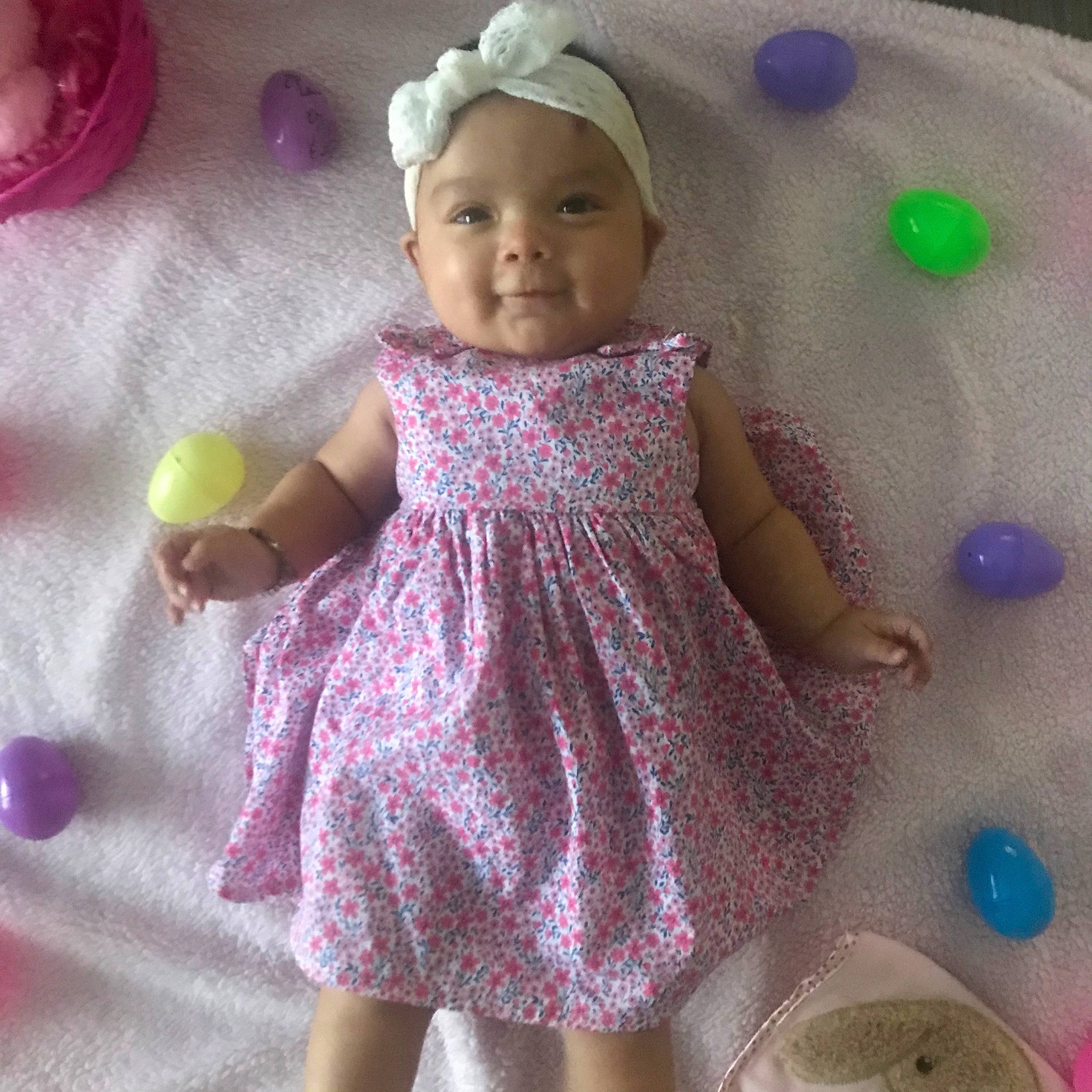 Layla Rose is registered to the contest to win money with this photo: baby, baby_toddler_clothing, child, clothing, doll, dress, headwear, joy, lavender, lilac, pattern, person, pink, play, product, purple, toddler, toy