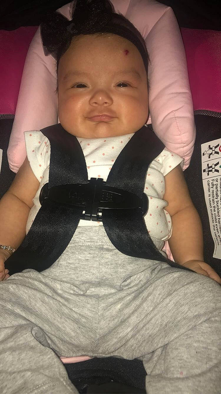 Layla Rose joined the competition — help win amazing prizes! arm, baby, cheek, child, finger, leg, person, sitting, skin, smile, toddler