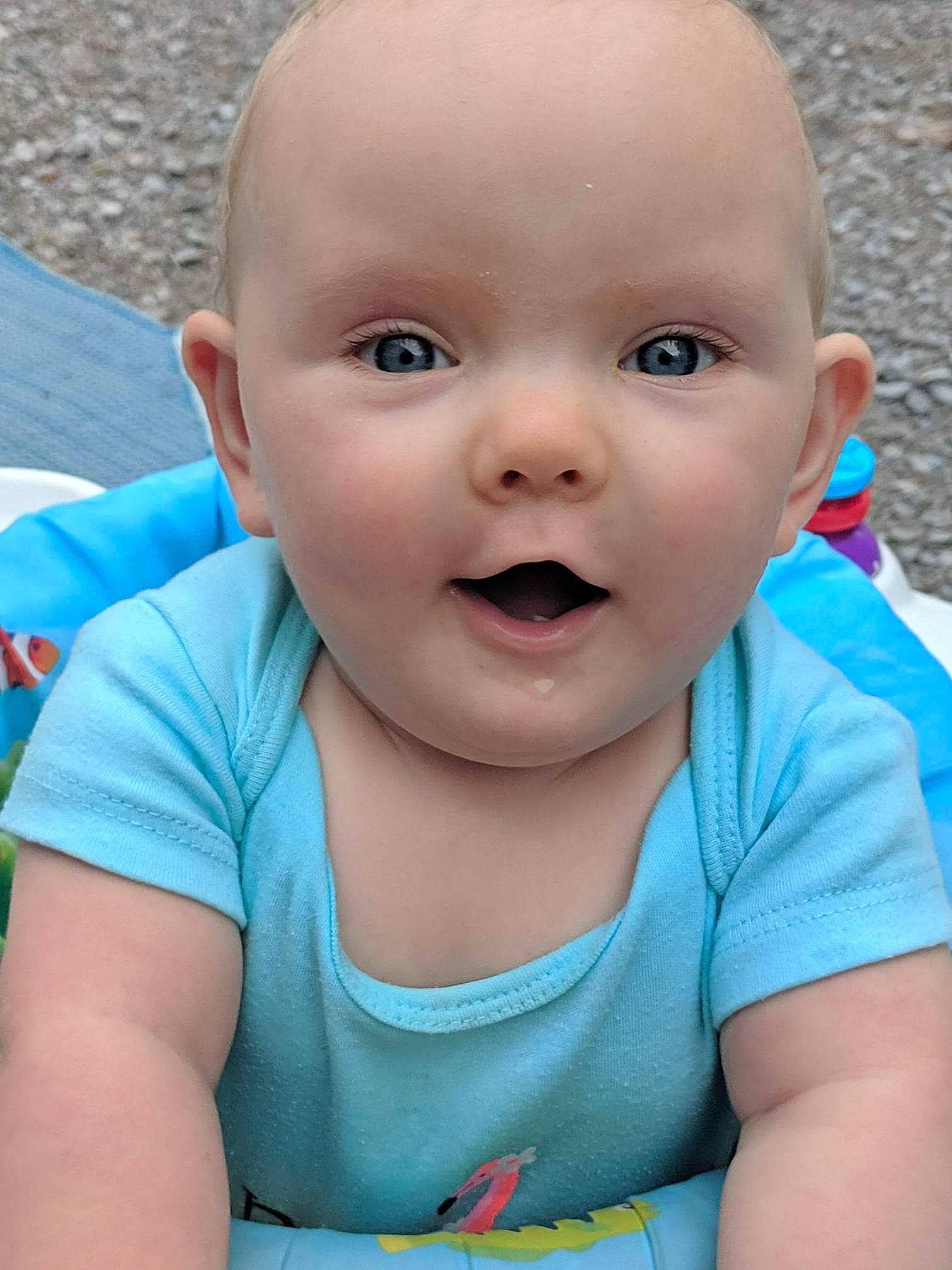 Willow Grace joined the competition — help win amazing prizes! baby, blue, cheek, child, chin, close_up, eye, face, facial_expression, head, lip, mouth, nose, person, skin, smile, toddler