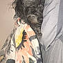 Shakira is registered to the contest to win money with this photo: dog, sleeping, blanket, floral_pattern, pillow, bed, cozy, black_dog, pet, resting, indoor, fur, closeup, cute, domestic_animal, snuggled, peaceful, animal, covered, comfortable