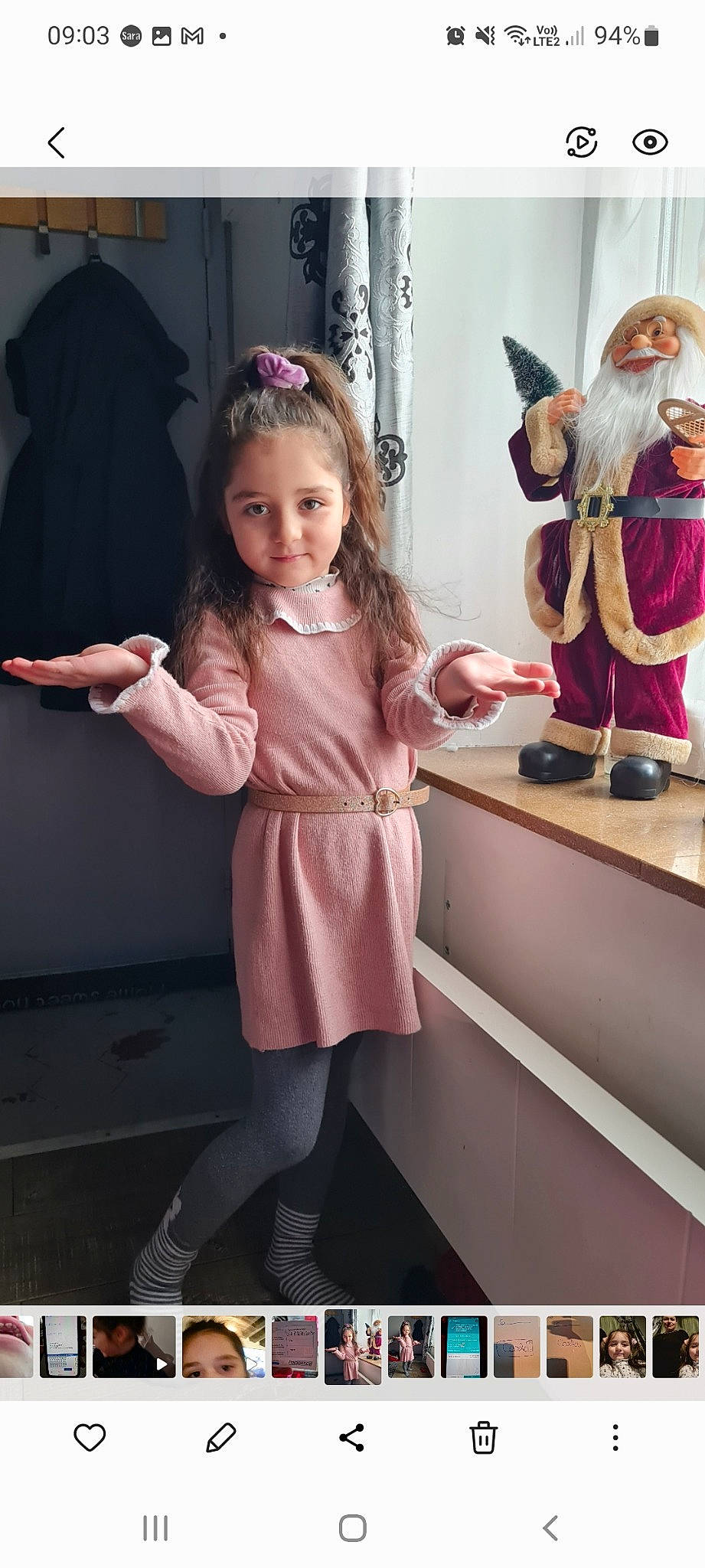 Carla Natasa participe au concours pour gagner de l'argent avec cette photo : boot, fashion_accessory, fashion_design, formal_wear, fun, hair, hairstyle, head, human_leg, joy, knee, long_hair, magenta, person, pink, purple, sleeve, standing, thigh, toddler