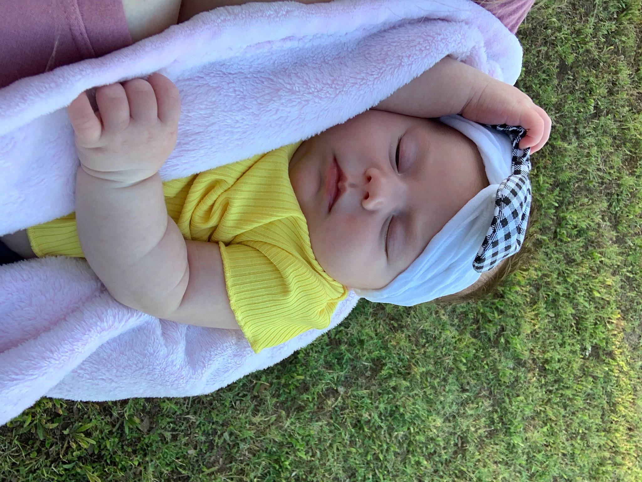 Kaylyn joined the competition — help win amazing prizes! baby, baby_sleeping, child, grass, happy, headwear, person, skin, sleep, toddler