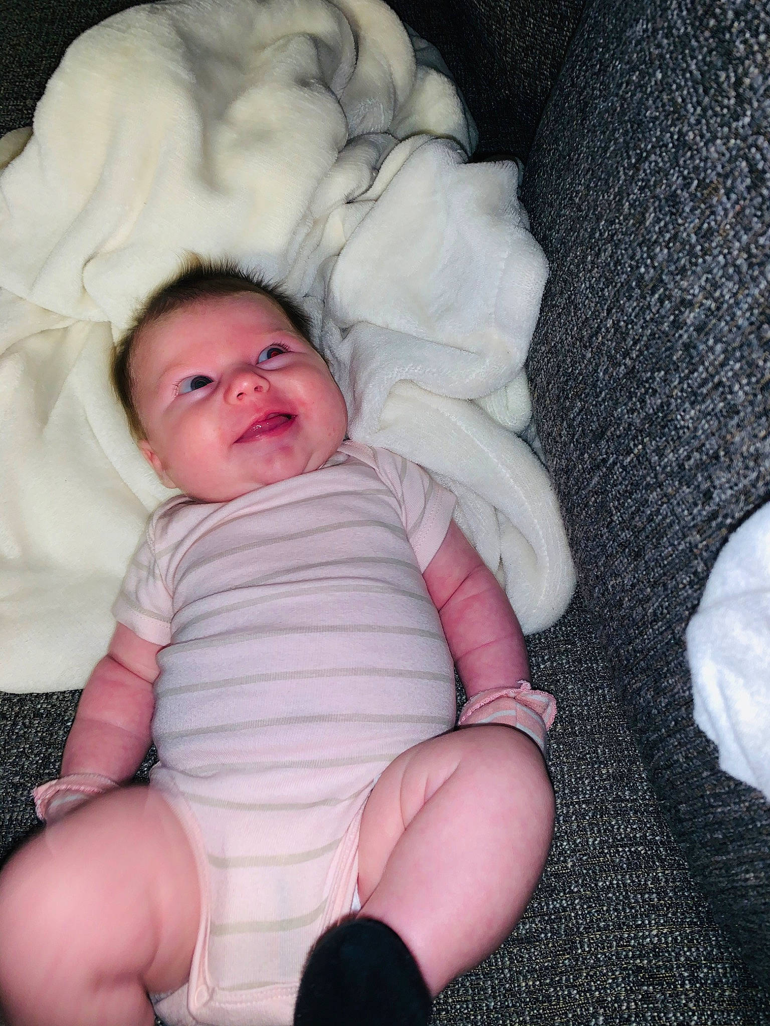 Kaylyn joined the competition — help win amazing prizes! baby, cheek, child, fun, leg, person, pink, skin, smile, toddler