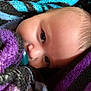 baby, blanket, pacifier, face, closeup, cozy, soft, purple, blue, black, infant, child, cute, warm, resting, portrait, sleepy, snuggled, texture, comfort