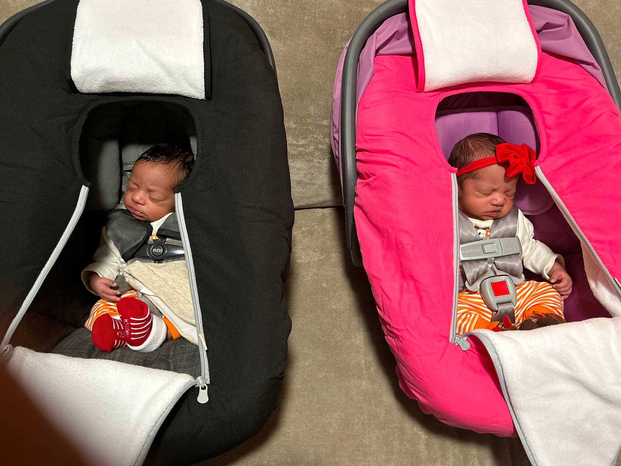 Adalee is registered to the contest to win money with this photo: auto_part, baby, baby_products, baby_safety, baby_toddler_clothing, bag, black, car_seat, carmine, child, collar, comfort, head_restraint, headwear, magenta, outerwear, person, recreation, red, sleeve