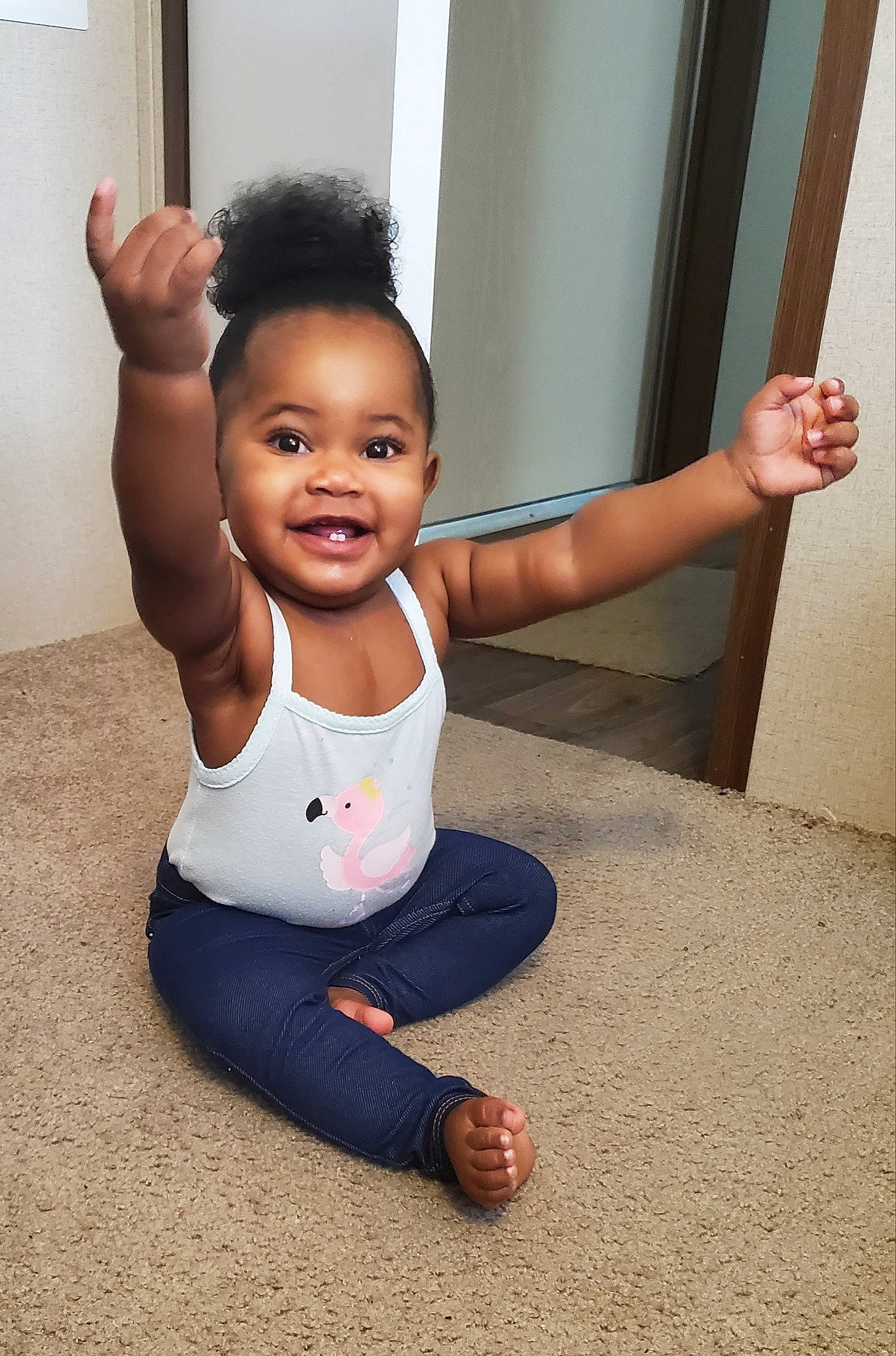 Ta'Liah joined the competition — help win amazing prizes! arm, child, elbow, finger, happy, head, joint, joy, leg, muscle, person, photography, physical_fitness, shoulder, sitting, skin, smile, sportswear, standing, stretching