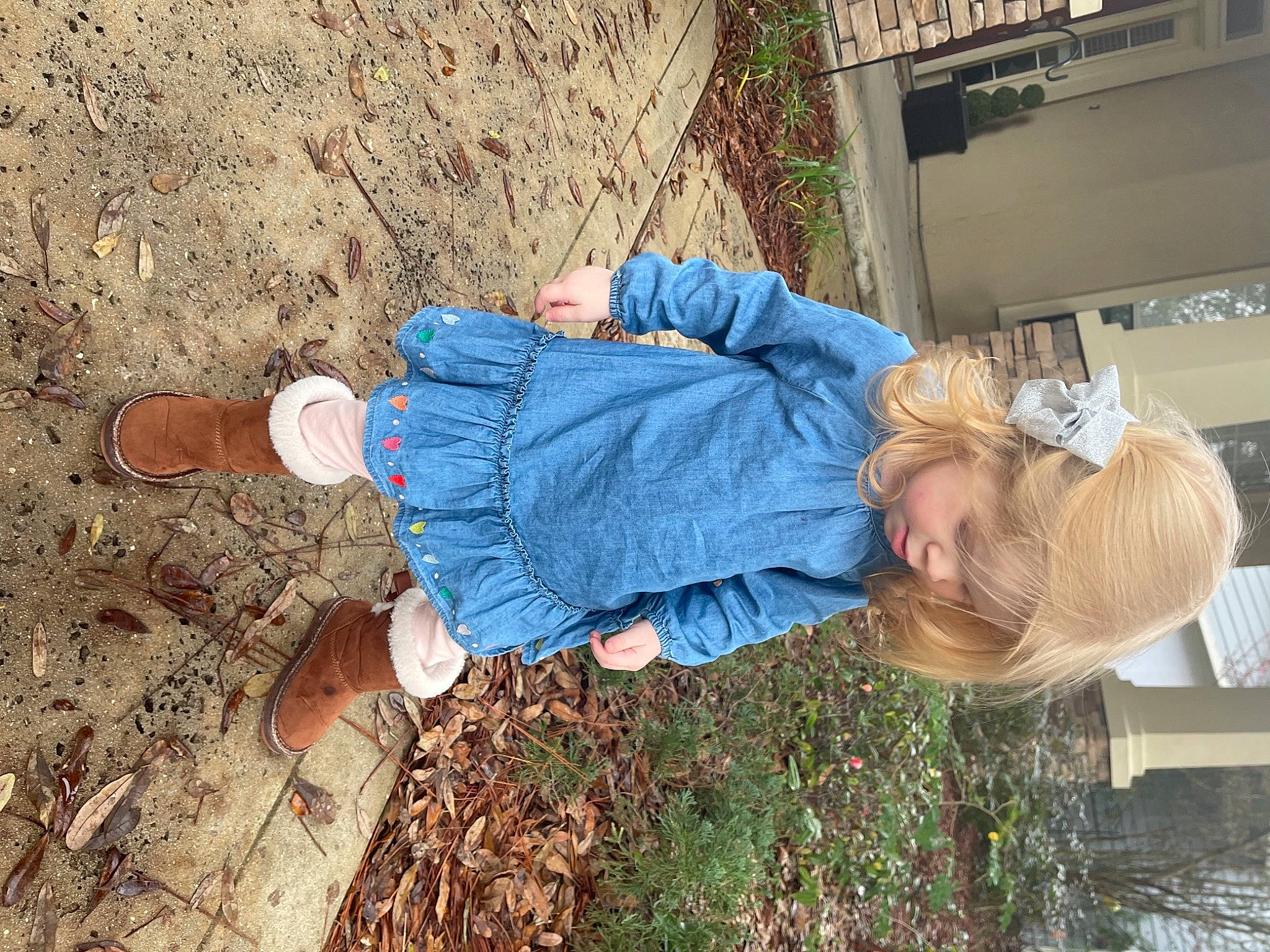 Madeline joined the competition — help win amazing prizes! child, denim, electric_blue, foot, fun, grass, happy, hat, human, human_leg, jeans, leg, leisure, people_in_nature, person, plant, sandal, soil, toddler, tree