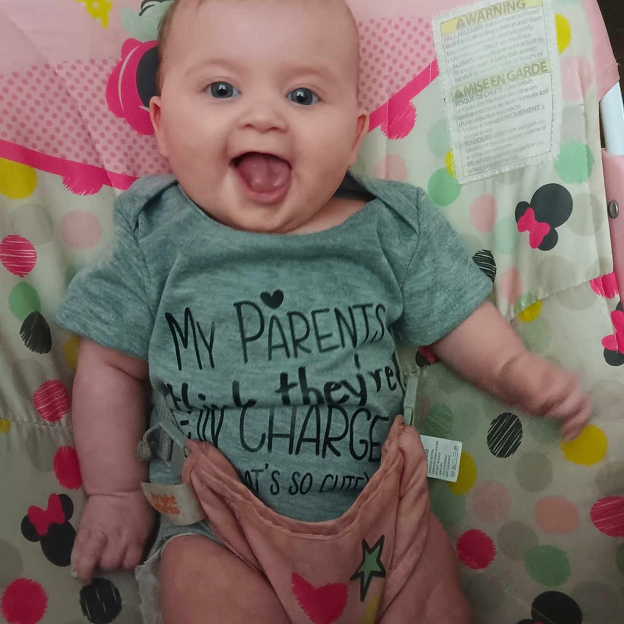 Elizabeth joined the competition — help win amazing prizes! baby, babylaughing, clothing, creditcard, cushion, face, furniture, happy, head, homedecor, laughing, newborn, person, photography, portrait, shorts, sitting, smile, t_shirt, text